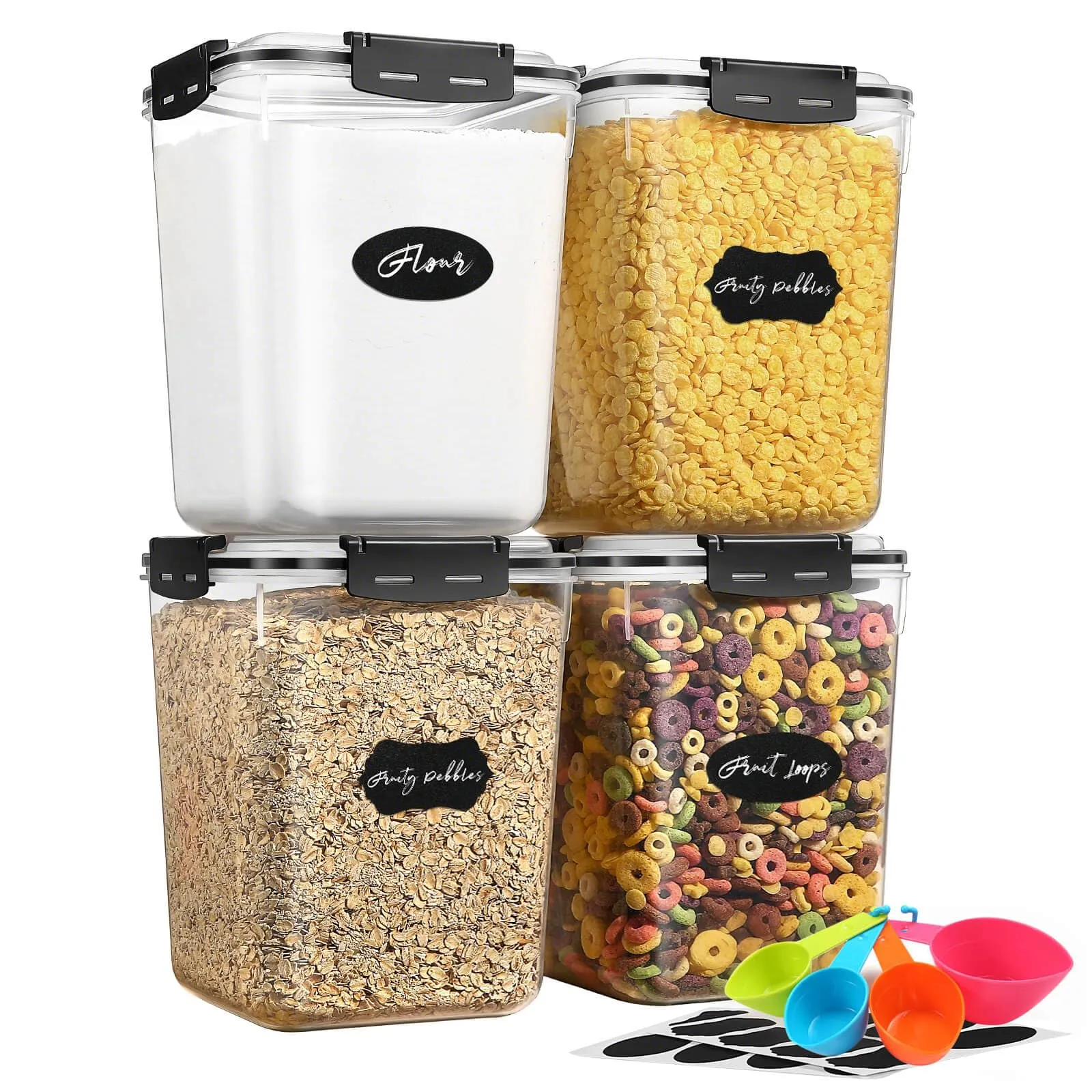 YASHE Contenitori Ermetici per Alimenti 5,3L, Plastica senza BPA con Coperchio, 4 Pezzi - immagine 1