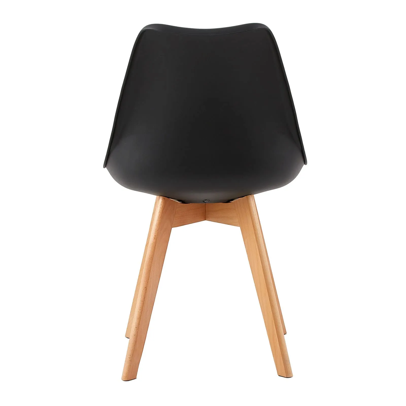 EGGREE Set di 8 Sedie da Pranzo in Pelle PU e Legno di Faggio, Nero - Marrone - immagine 5