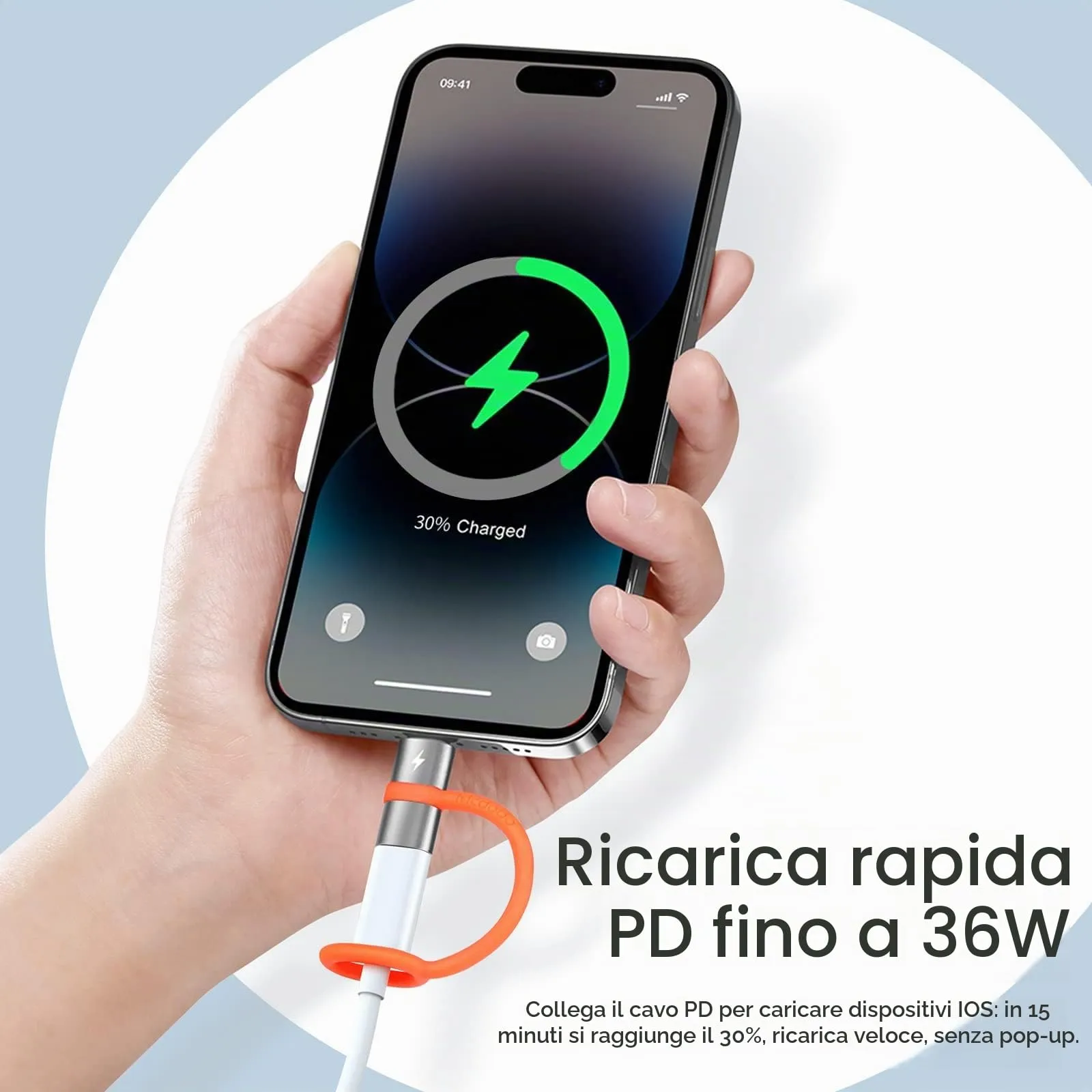 mcdodo Adattatore USB-C a Lightning 36W PD, 2 pezzi, con Chip E-Mark e Gancio in Silicio - immagine 3