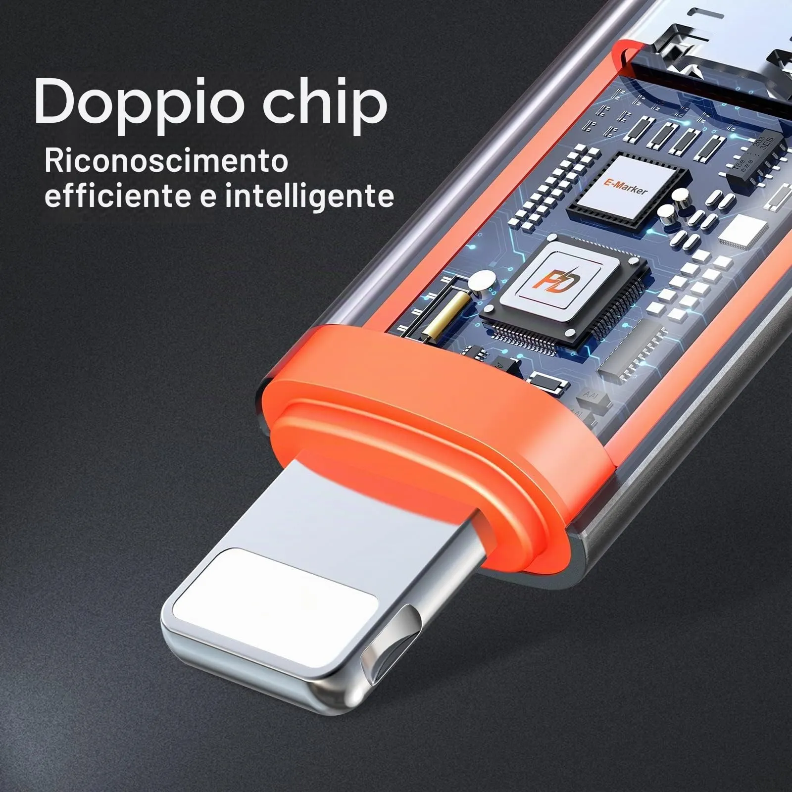 mcdodo Adattatore USB-C a Lightning 36W PD, 2 pezzi, con Chip E-Mark e Gancio in Silicio - immagine 8
