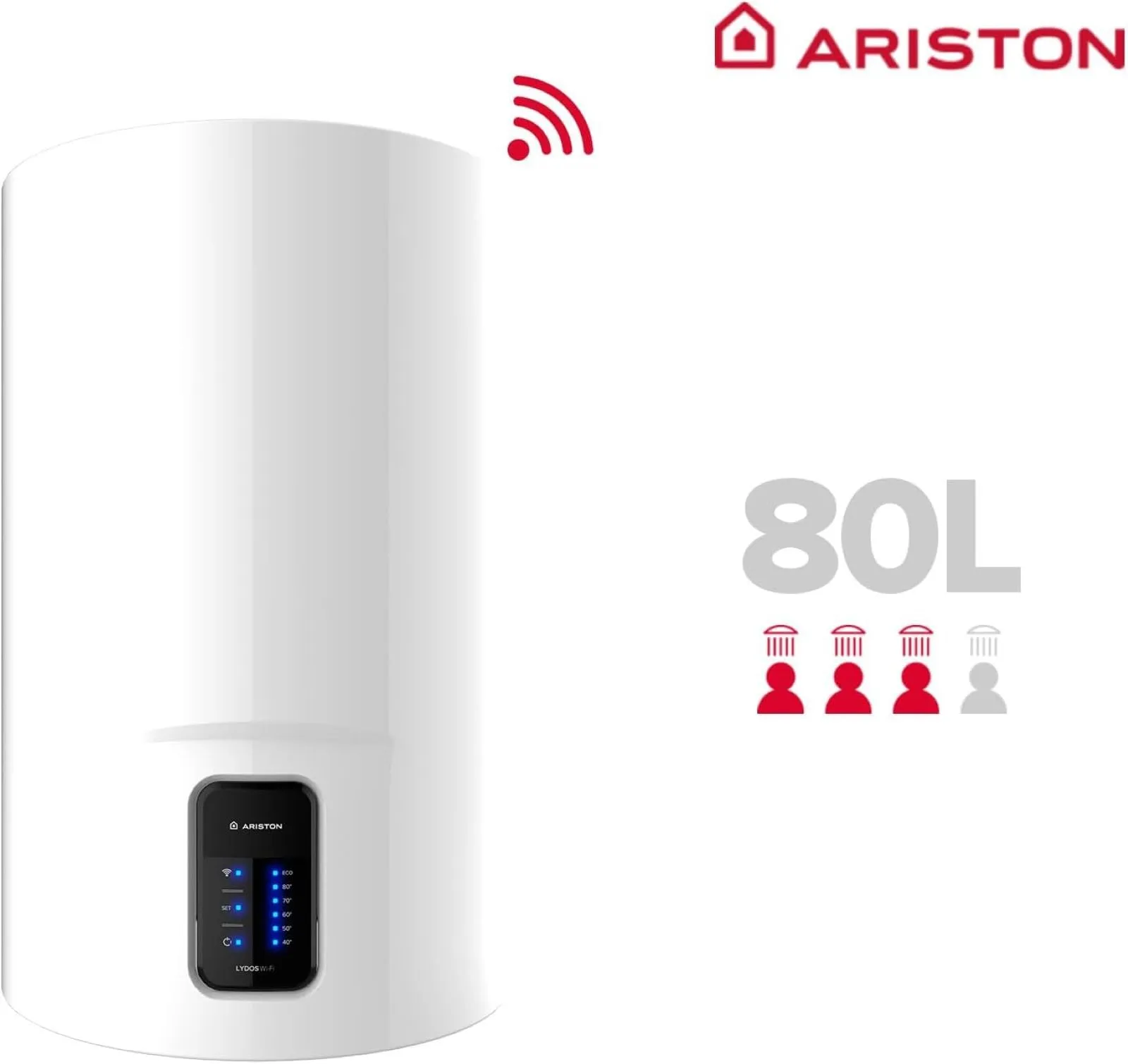 Ariston Lydos Wifi Scaldabagno Elettrico 80 Litri con EVO-ECO e Waterplus - immagine 3