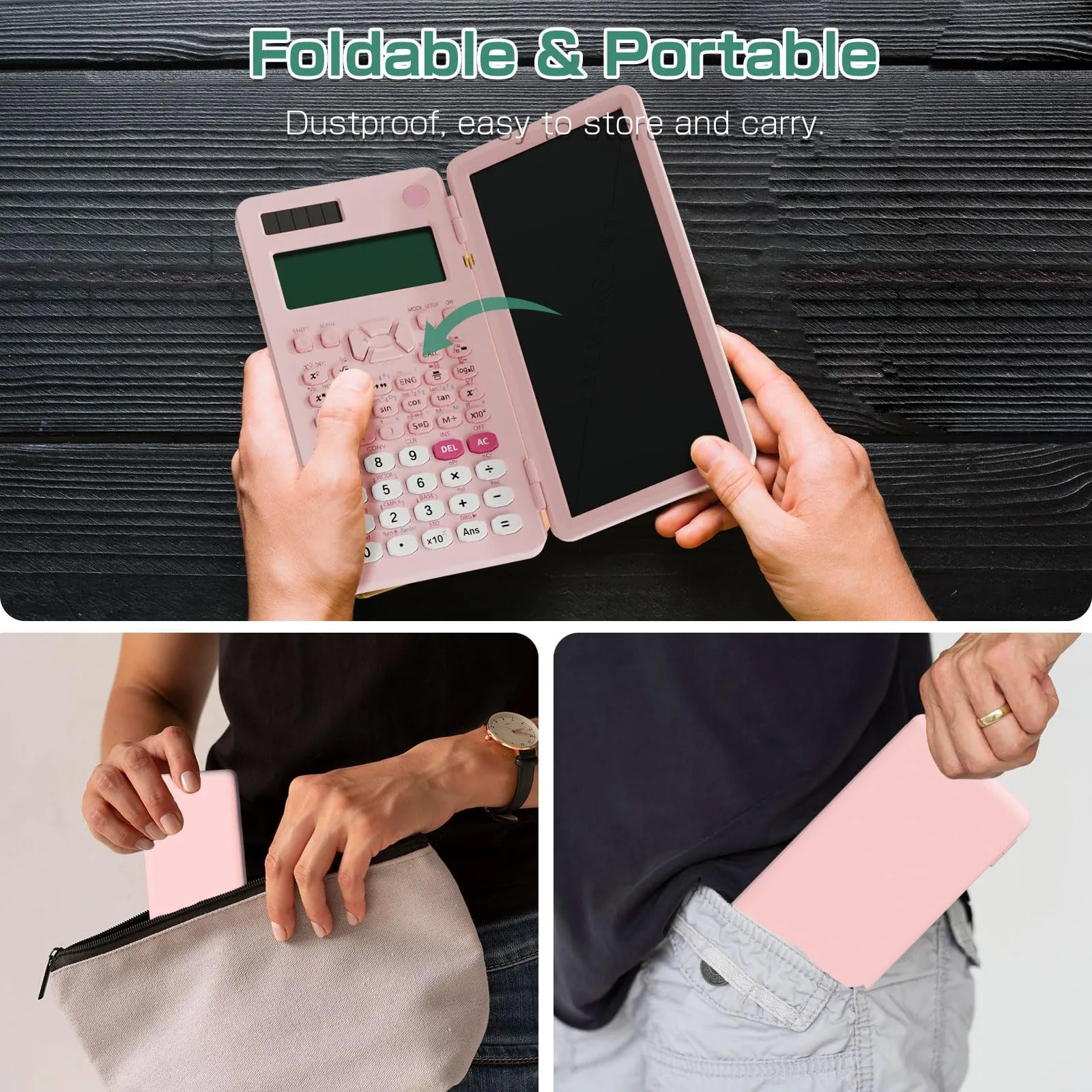 NEWYES Calcolatrice Scientifica Ricaricabile 991ES MAX con Tavoletta Scrittura e Penna, Rosa - immagine 6