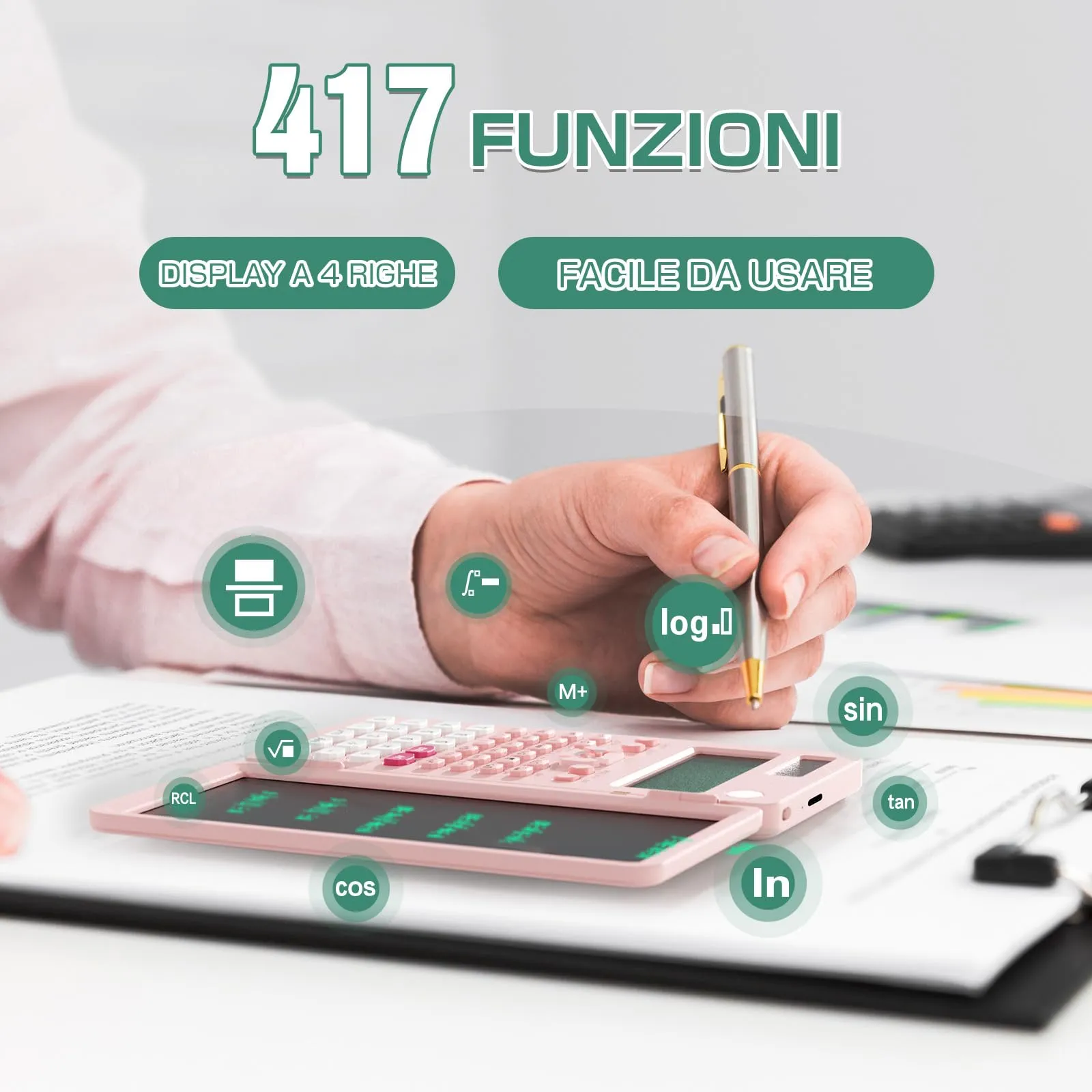 ROATEE 991ES MAX Calcolatrice Scientifica con Display Multiview a 4 Righe e Tavoletta di Scrittura LCD - immagine 2
