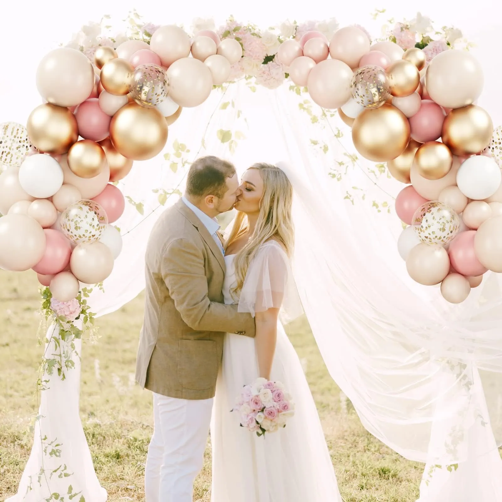 fairymaiden Kit Arco di Palloncini Oro Rosa e Bianco, 115 Pezzi - immagine 7