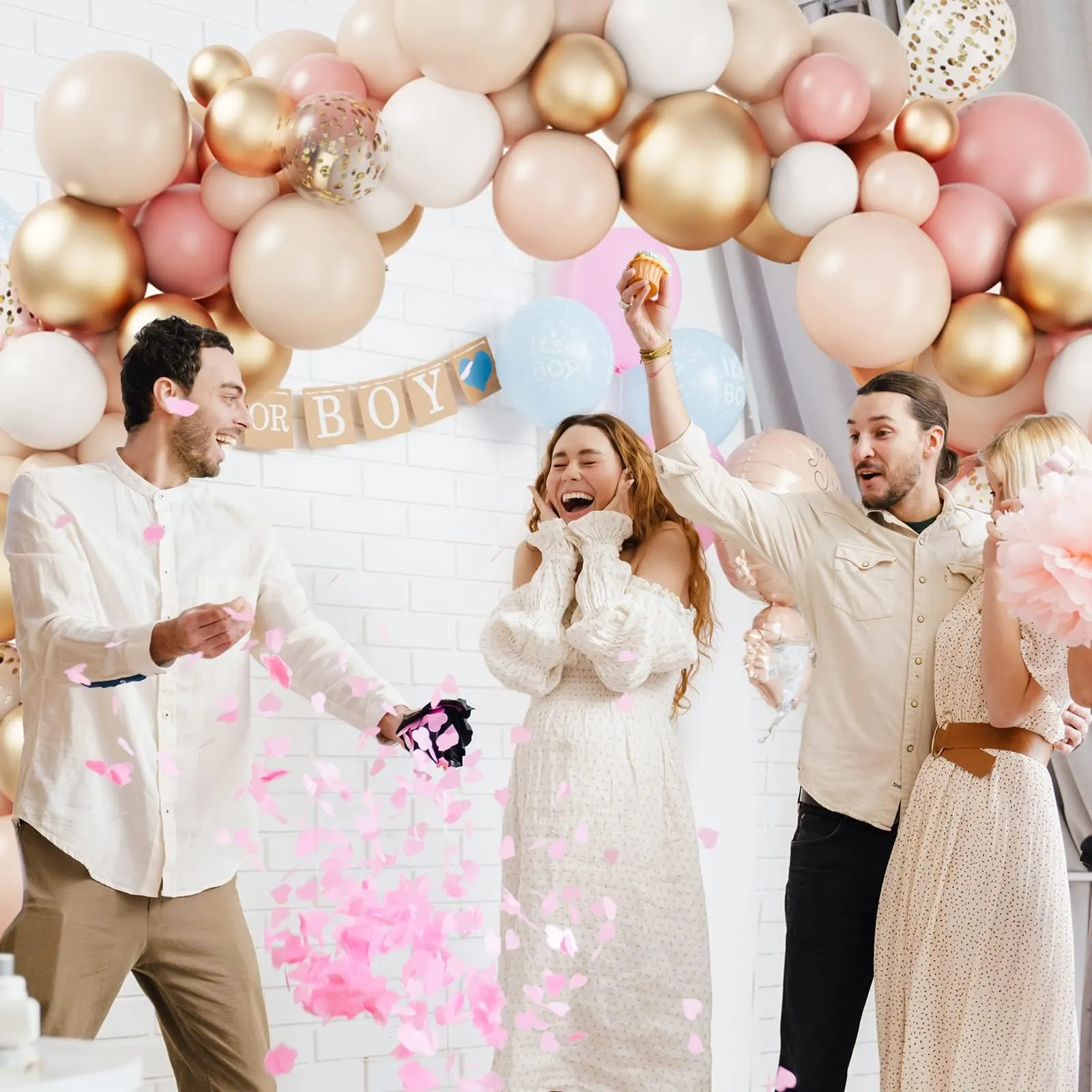fairymaiden Kit Arco di Palloncini Oro Rosa e Bianco, 115 Pezzi - immagine 8
