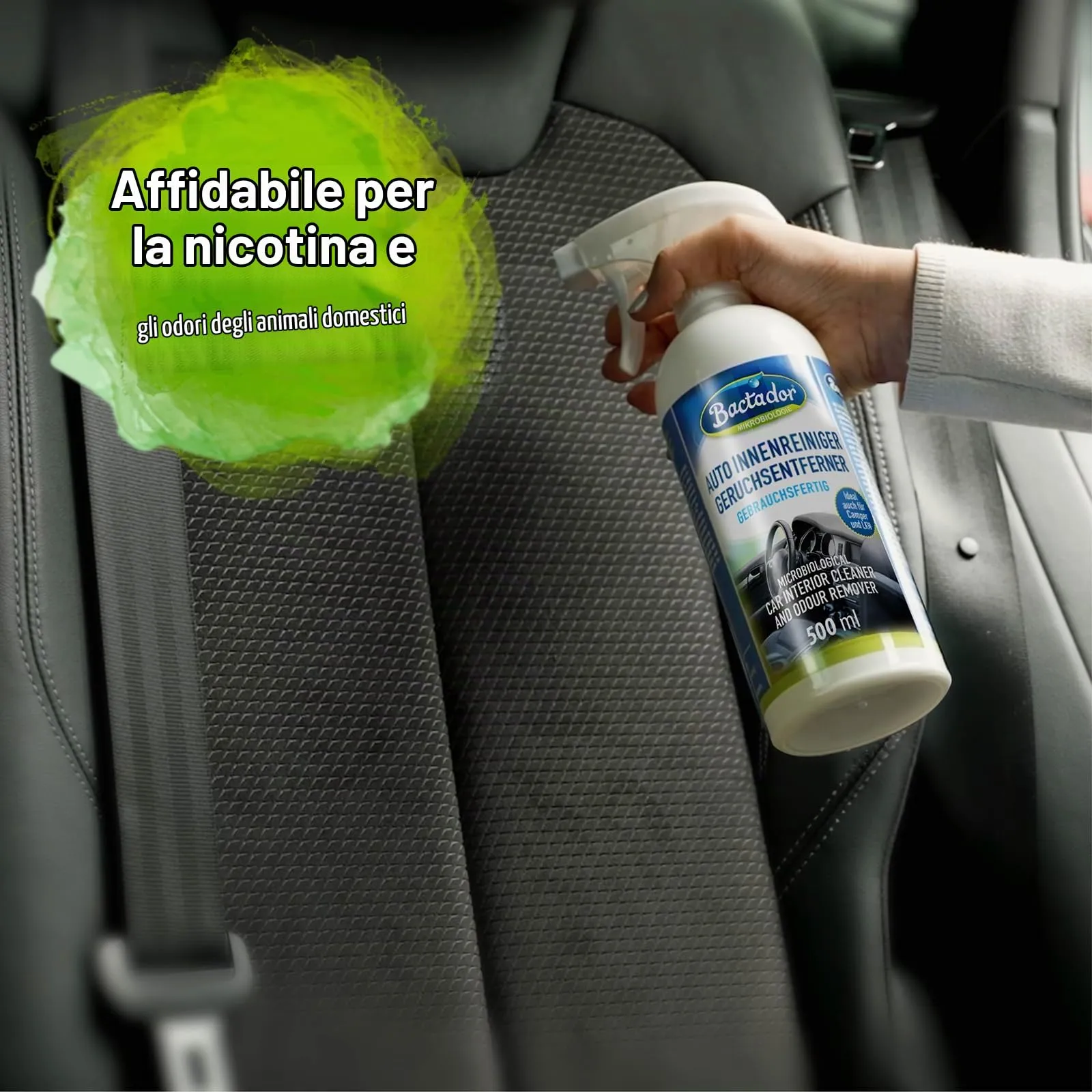 Bactador Detergente e Rimuovi Odori per Auto, 500 ml - immagine 3