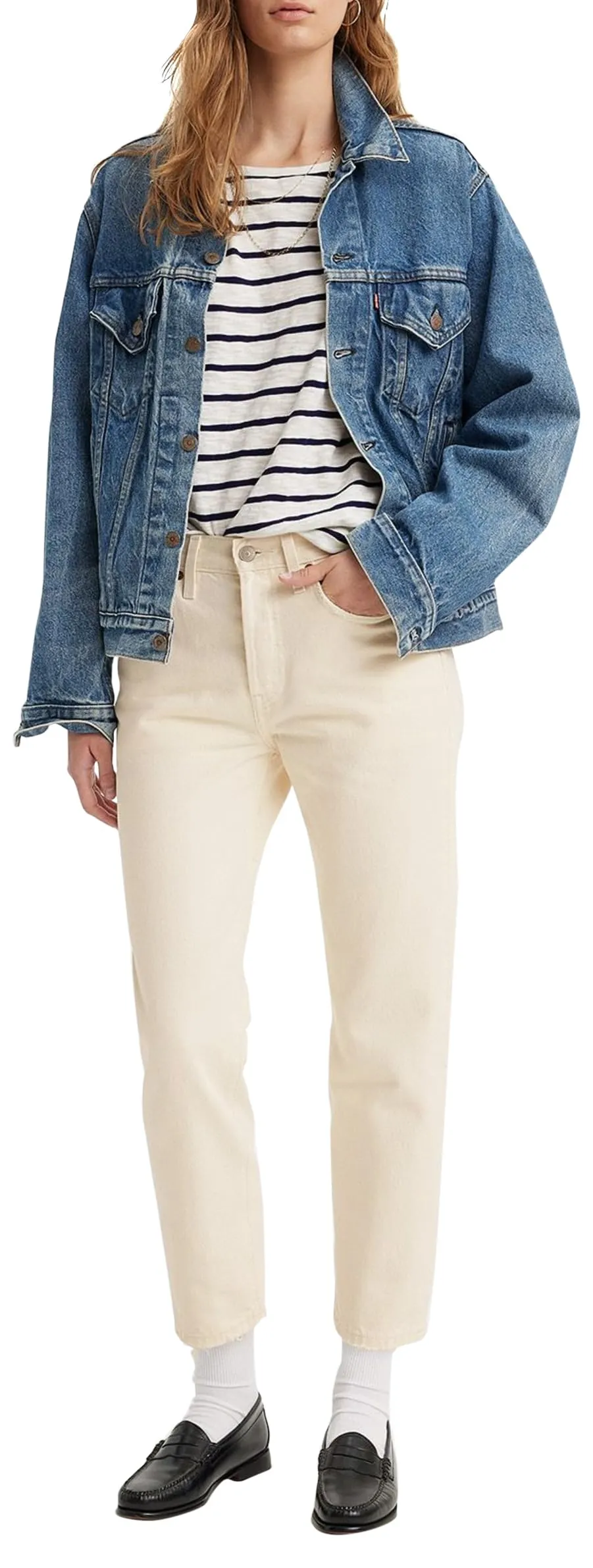 Levi's 501 Crop Jeans Donna, Ecru Booper No Damag, 27W / 30L - immagine 4