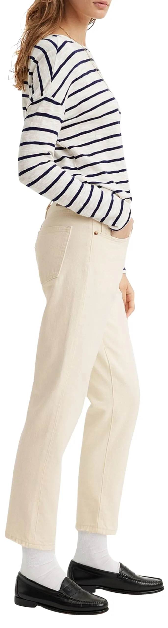 Levi's 501 Crop Jeans Donna, Ecru Booper No Damag, 27W / 30L - immagine 5