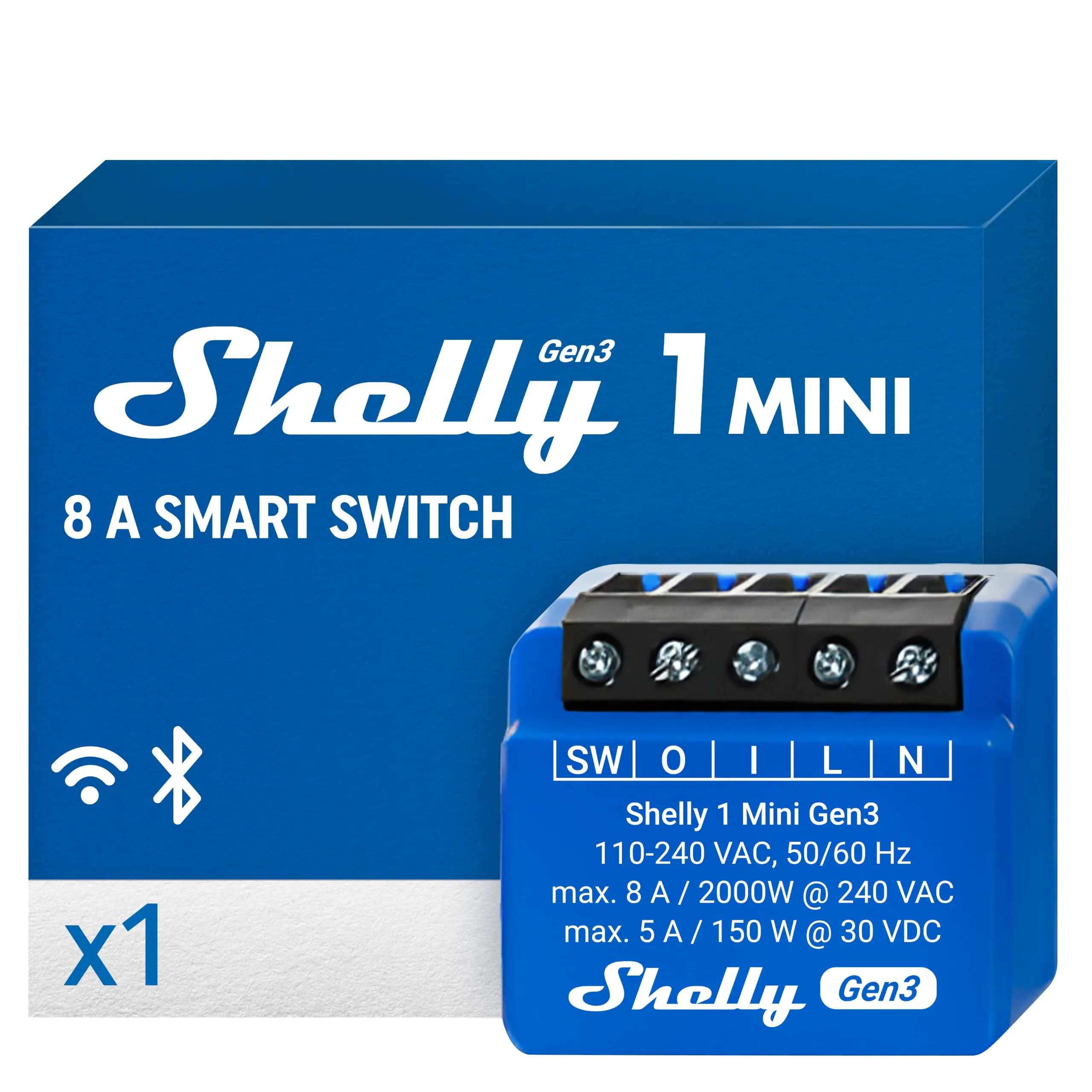 Shelly 1 Mini Gen 3 Interruttore Intelligente Relè Wi-Fi e Bluetooth - immagine 1