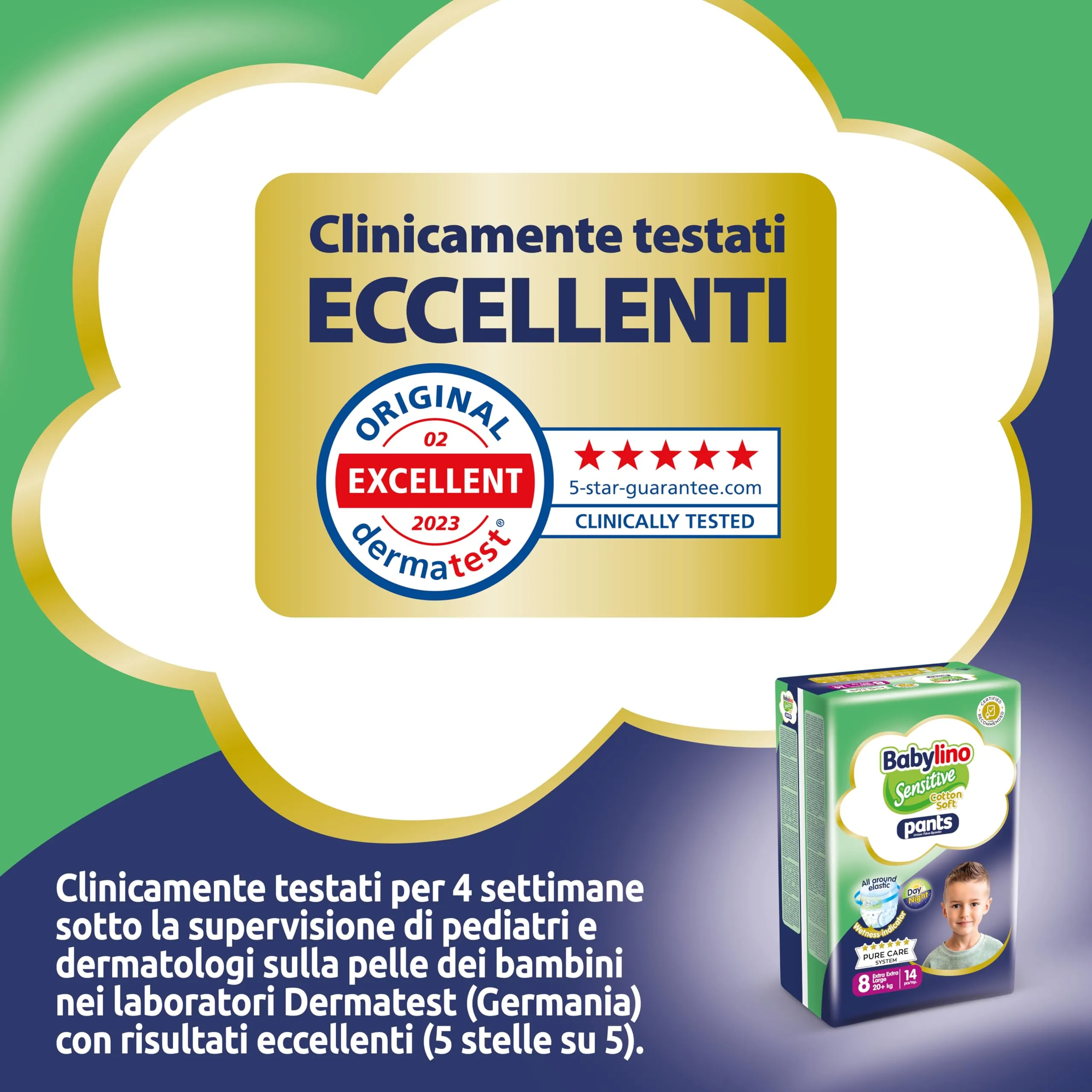 Babylino Sensitive Cotton Soft Pannolini Mutandina Taglia 8, Pants XXL (20+ Kg), 84 Unità - immagine 9