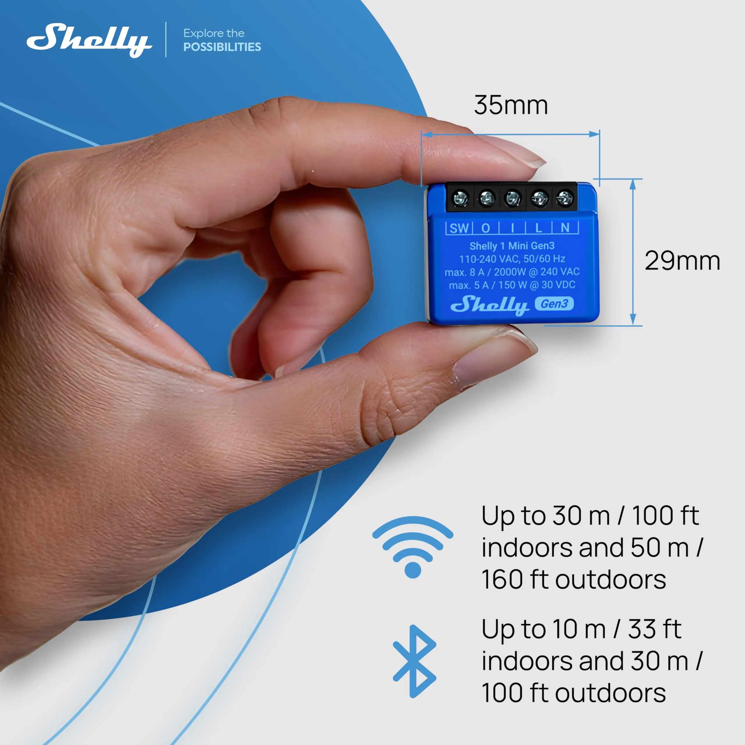 Shelly 1 Mini Gen 3 Interruttore Intelligente Relé Wi-Fi e Bluetooth (2 pz) - immagine 3