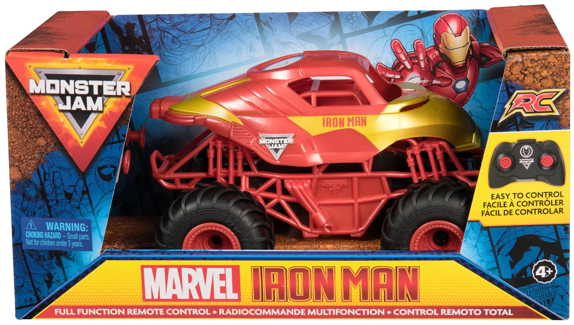Monster Jam Marvel Iron Man RC Vehicle, Scala 1:24 - immagine 2
