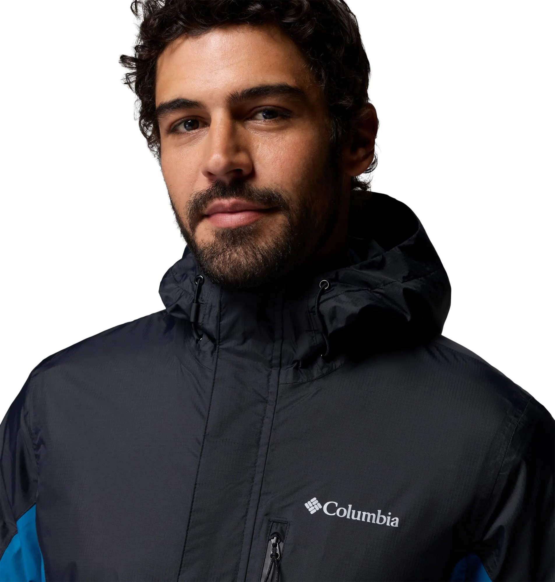 Columbia Pouring Adventure 3 Giacca Impermeabile da Uomo, Nero/Blu Fenice, XXL - immagine 7