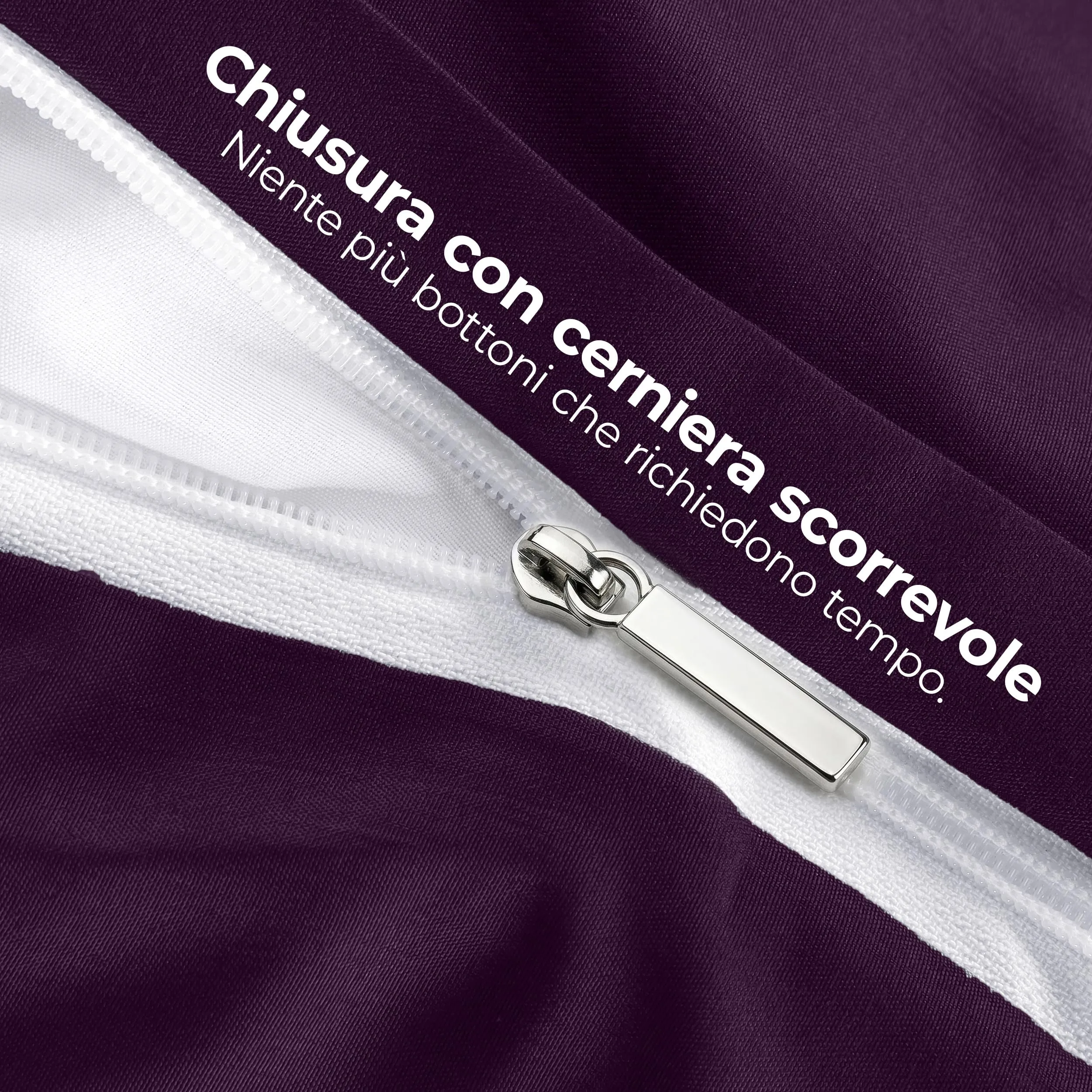 Utopia Bedding Set Copripiumino 240x220 cm e 2 Federe 65x65 cm, Viola - immagine 6
