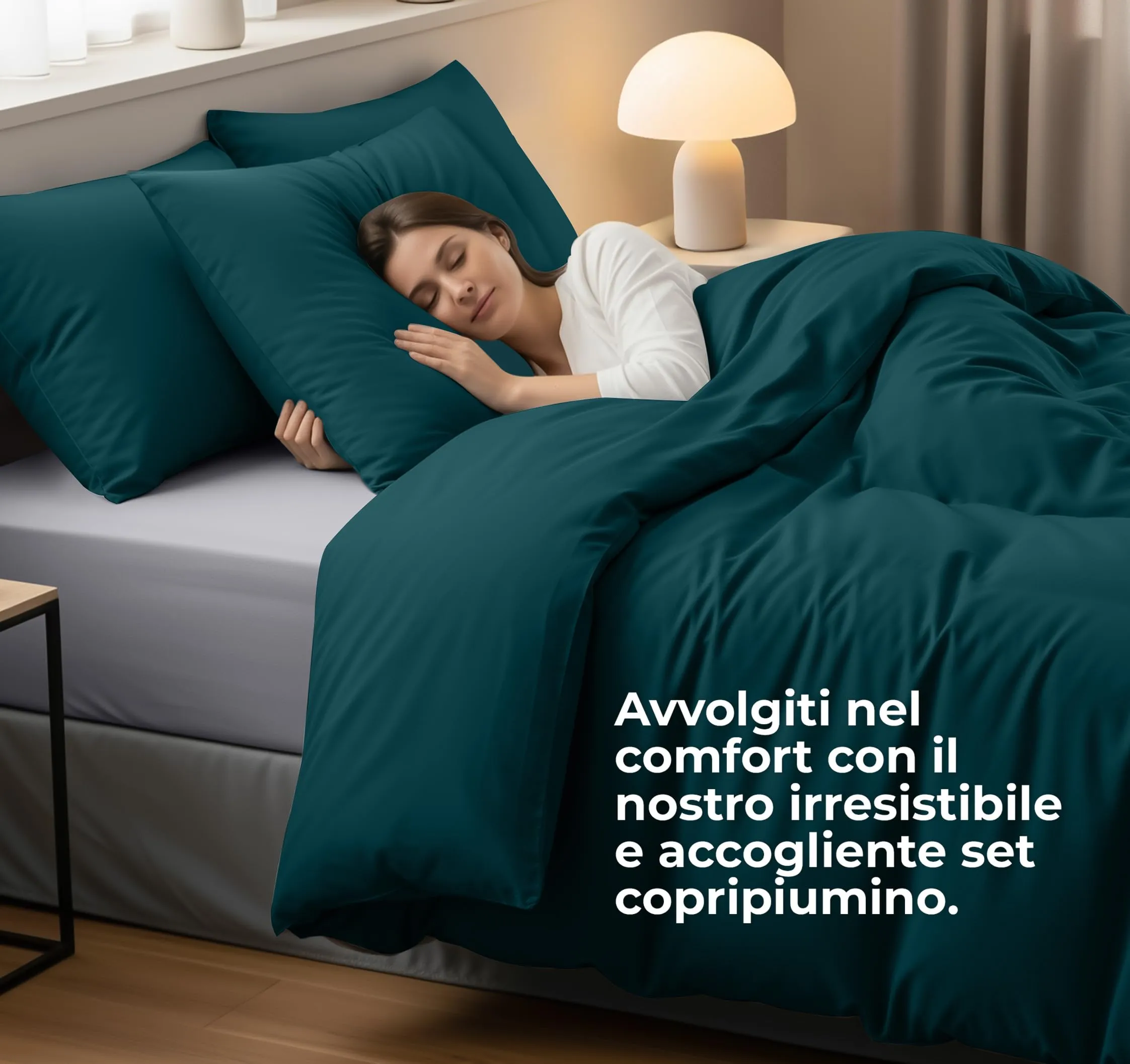 Utopia Bedding Copripiumino Matrimoniale 260x240 cm con 2 Federe 65x65 cm, Microfibra, Verde Alzavola - immagine 3