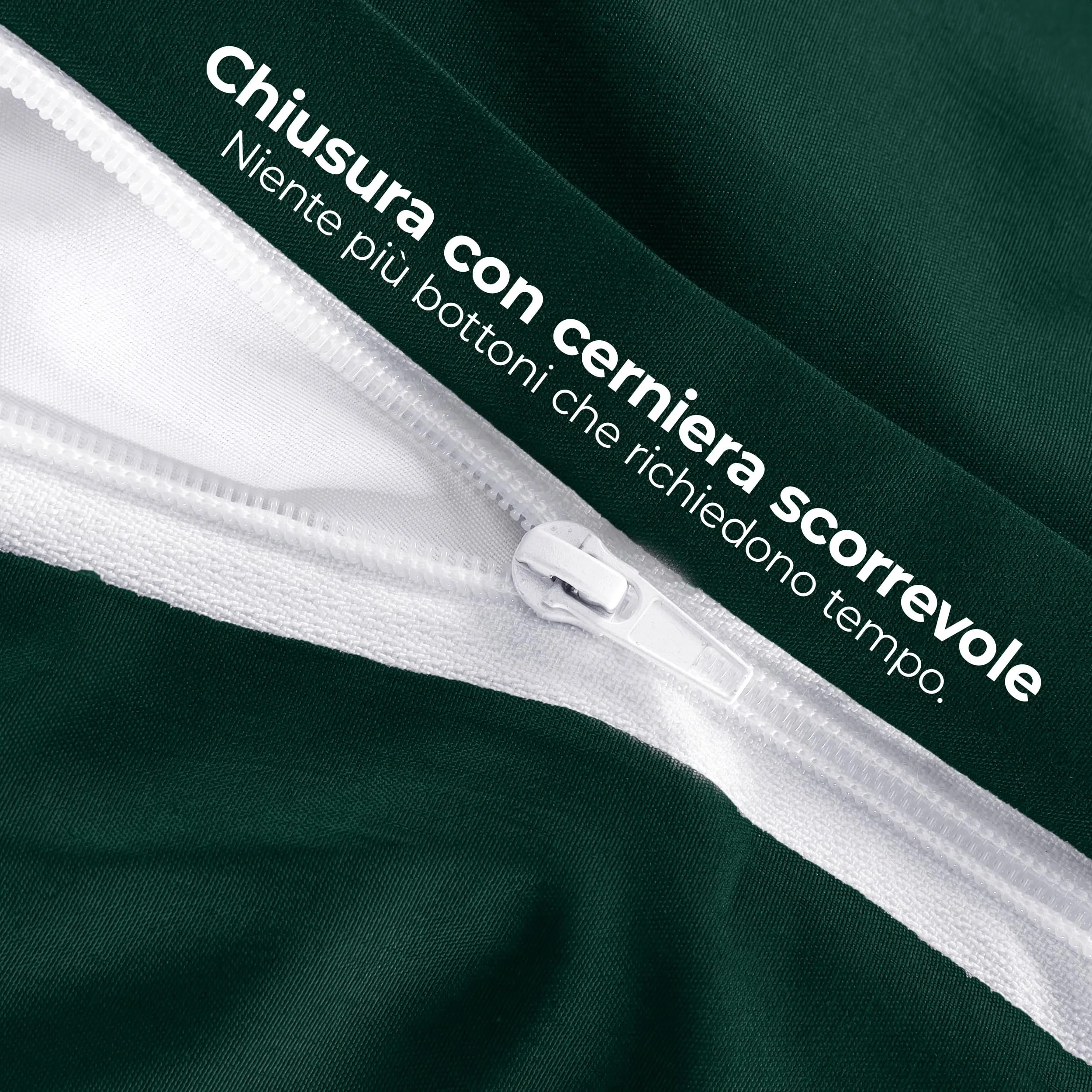 Utopia Bedding Set Copripiumino 240x220 cm e 2 Federe 65x65 cm, Microfibra, Smeraldo - immagine 6