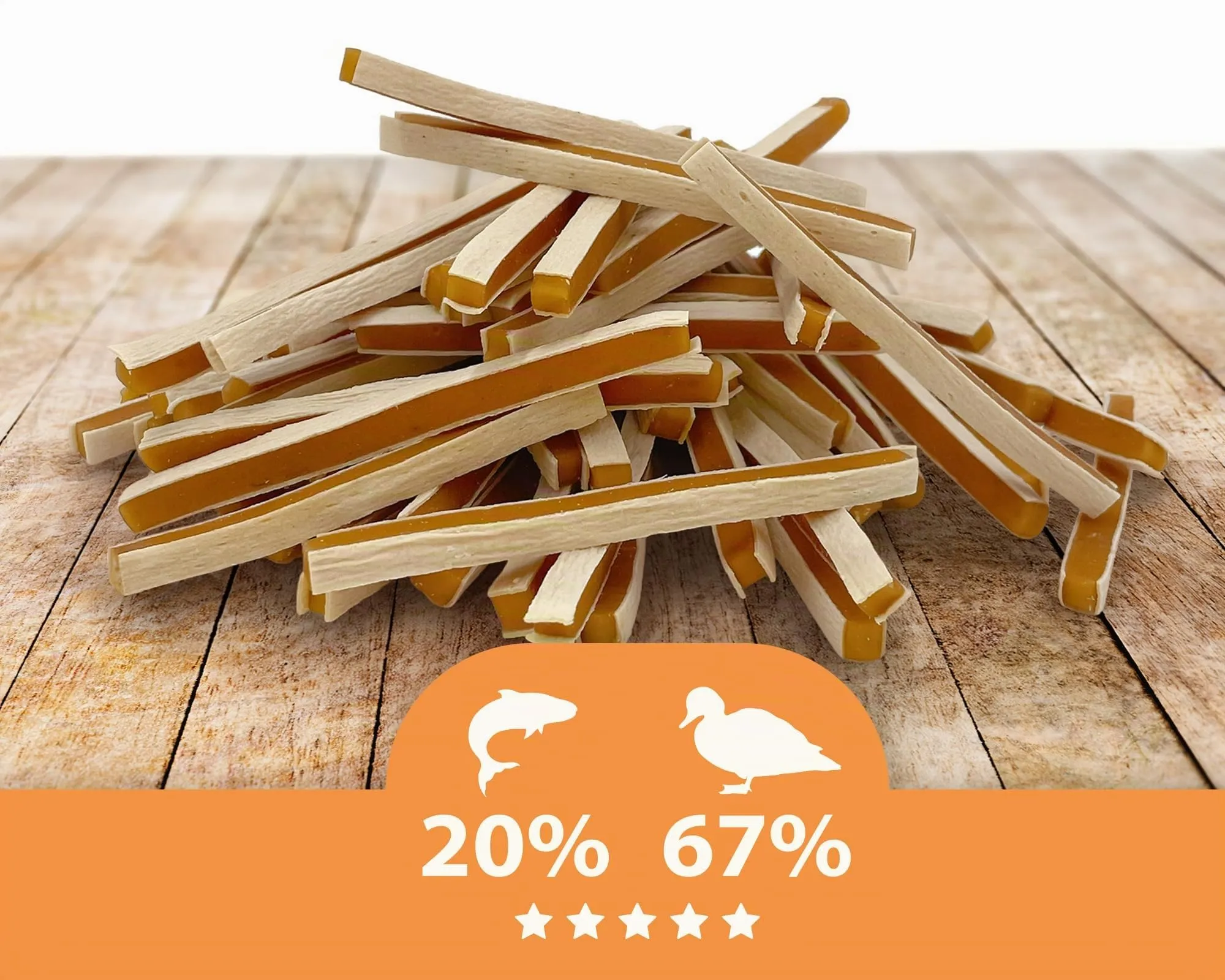MERSJO Dolcetti per cani, strisce d'anatra, 87% carne, senza cereali e zucchero, 500 g (Confezione da 2) - immagine 3