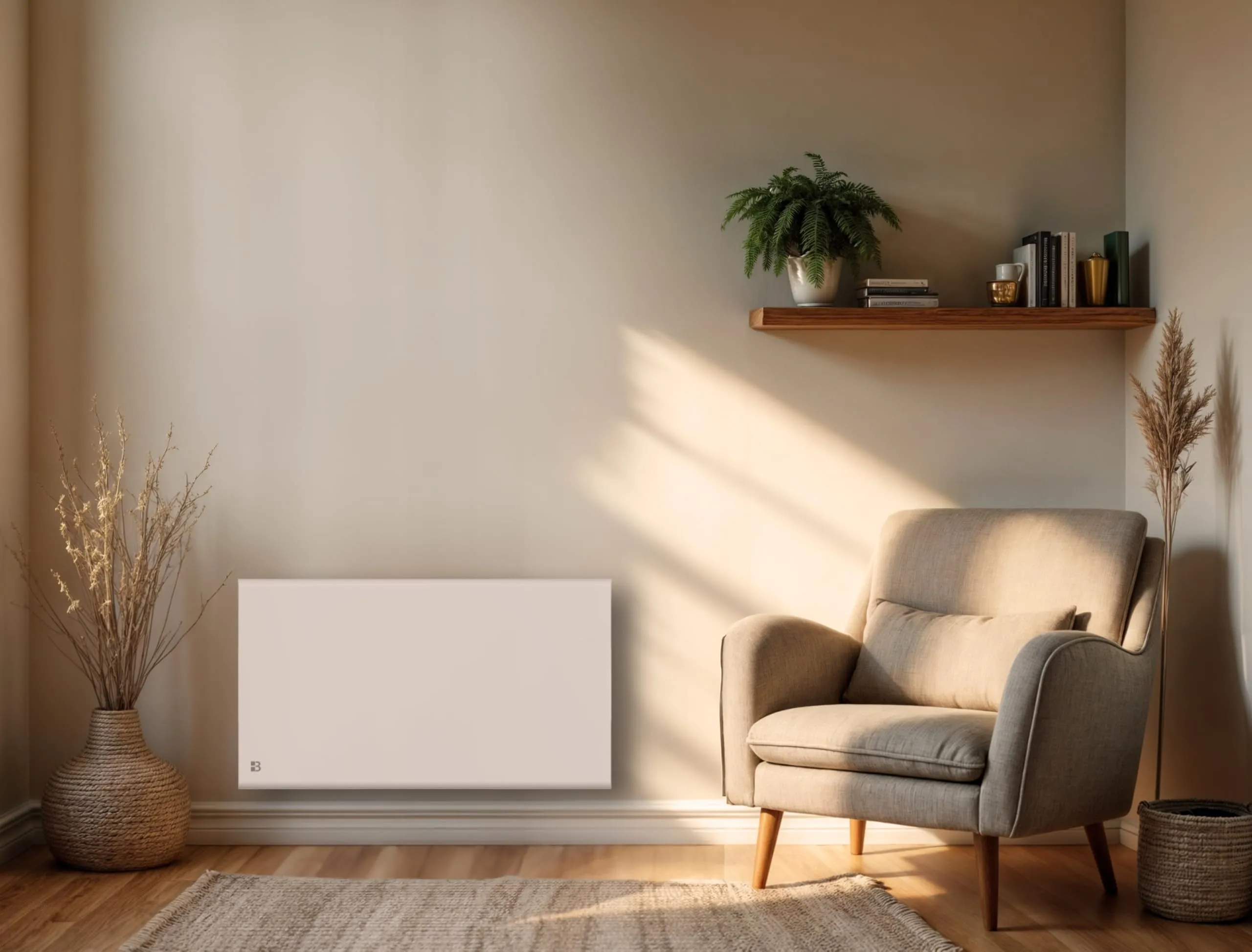 Bestherm Freya Radiatore elettrico fisso a inerzia secca ceramica e pellicola 1500W orizzontale bianco - immagine 7