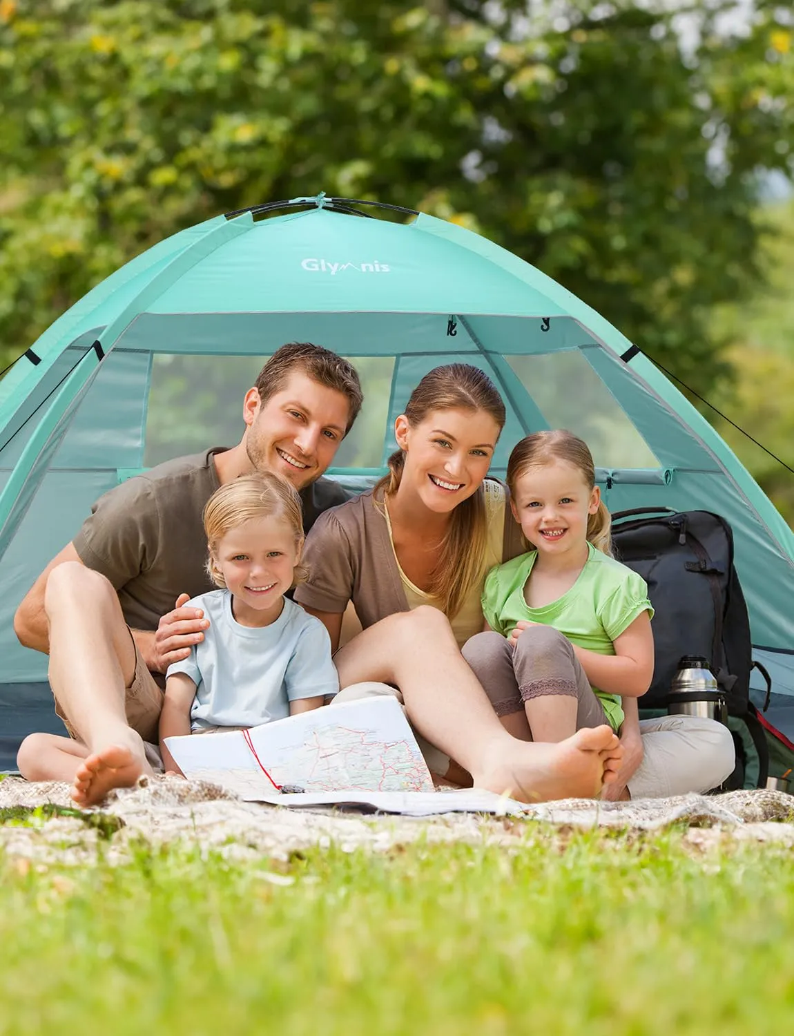 Glymnis Tenda da Spiaggia Portatile con Cerniera, UPF 50+, 2-4 Persone - immagine 8