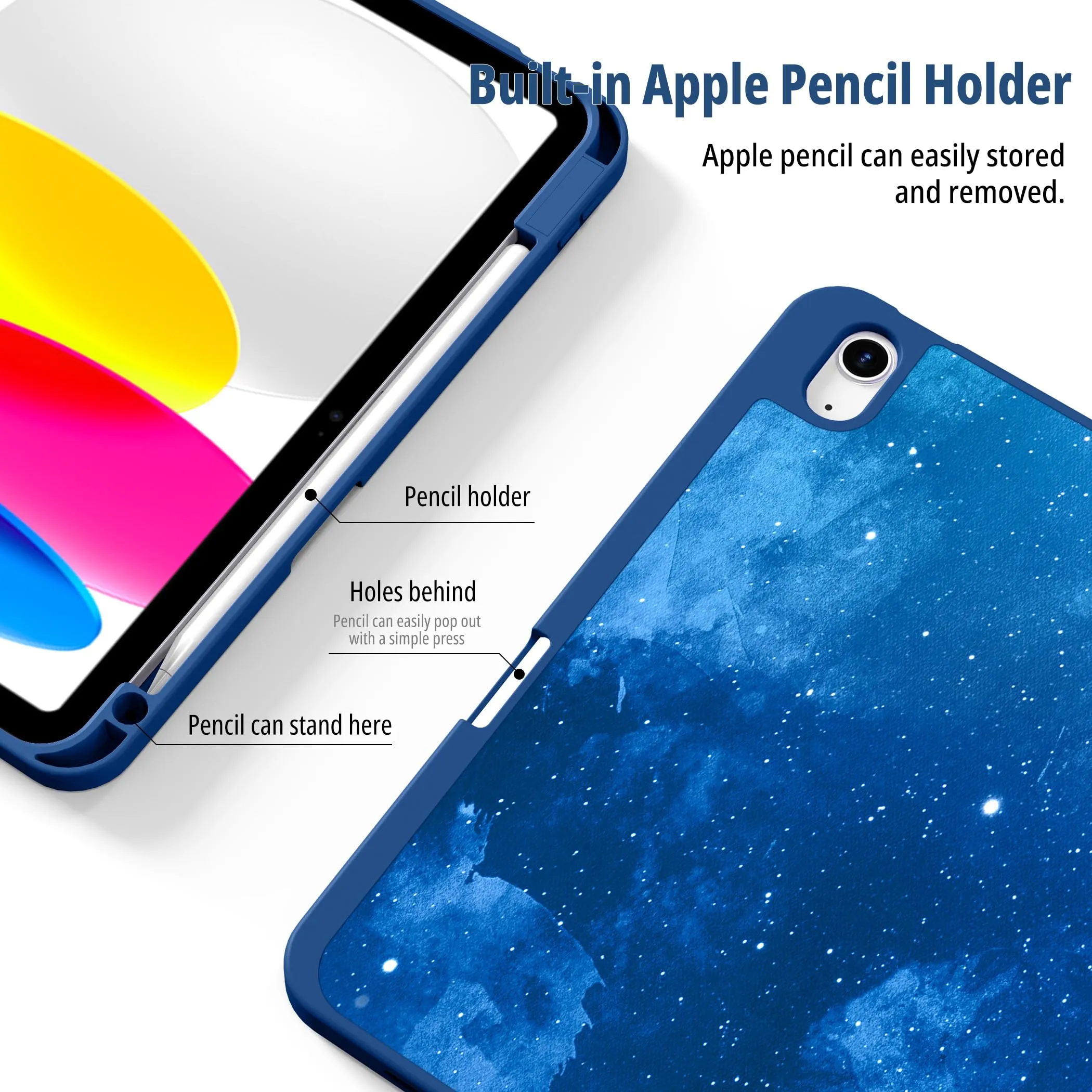 CACOE Cover per iPad 11ª Generazione (A16) / iPad 10ª Generazione 10.9 pollici - Stella Blu - immagine 5