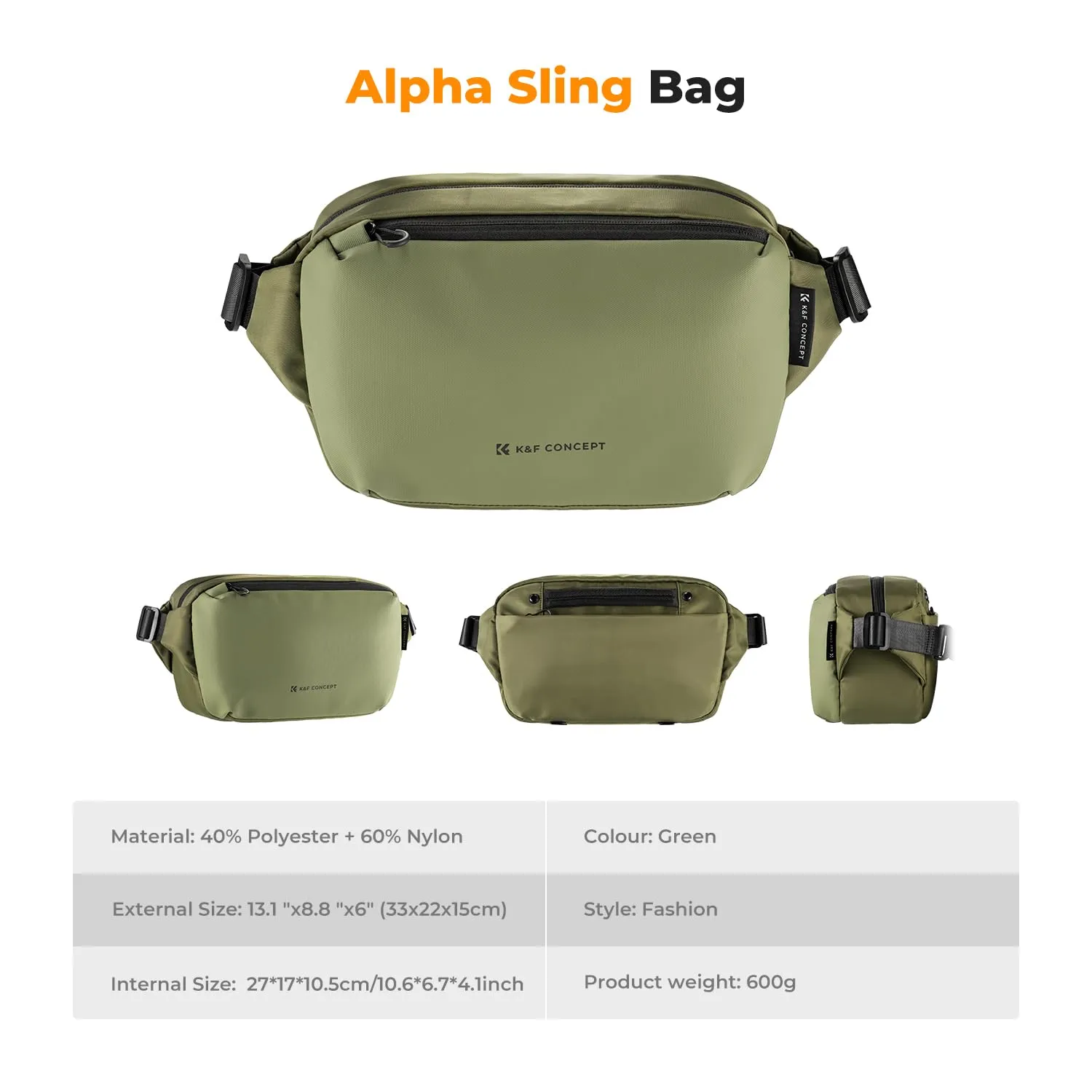 K&F Concept Borsa Foto Tracolla Impermeabile Antiurto 33cm Nero - immagine 6