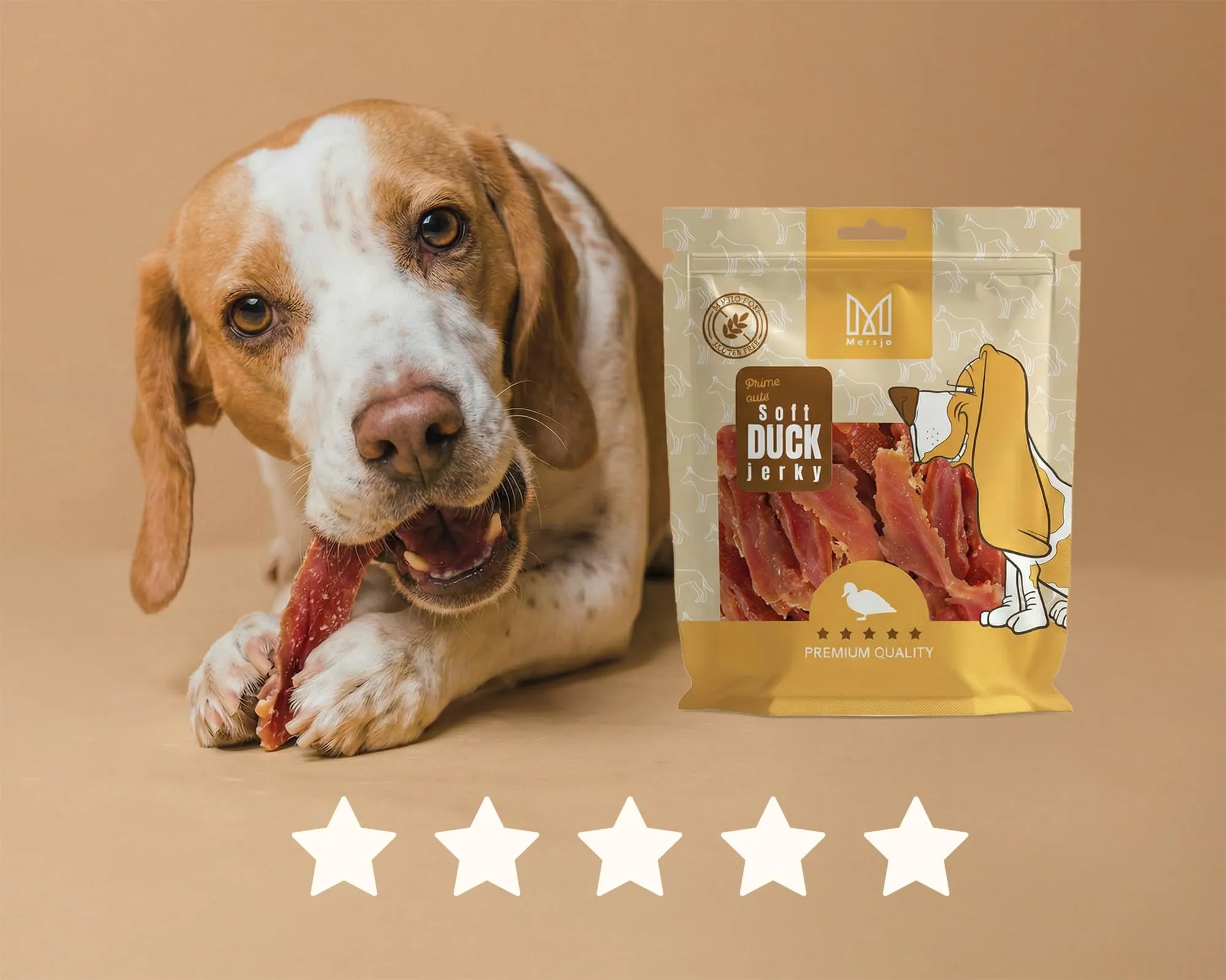 MERSJO Snack per cani al petto d'anatra, senza cereali e senza zucchero, 500 g (Confezione da 2) - immagine 8