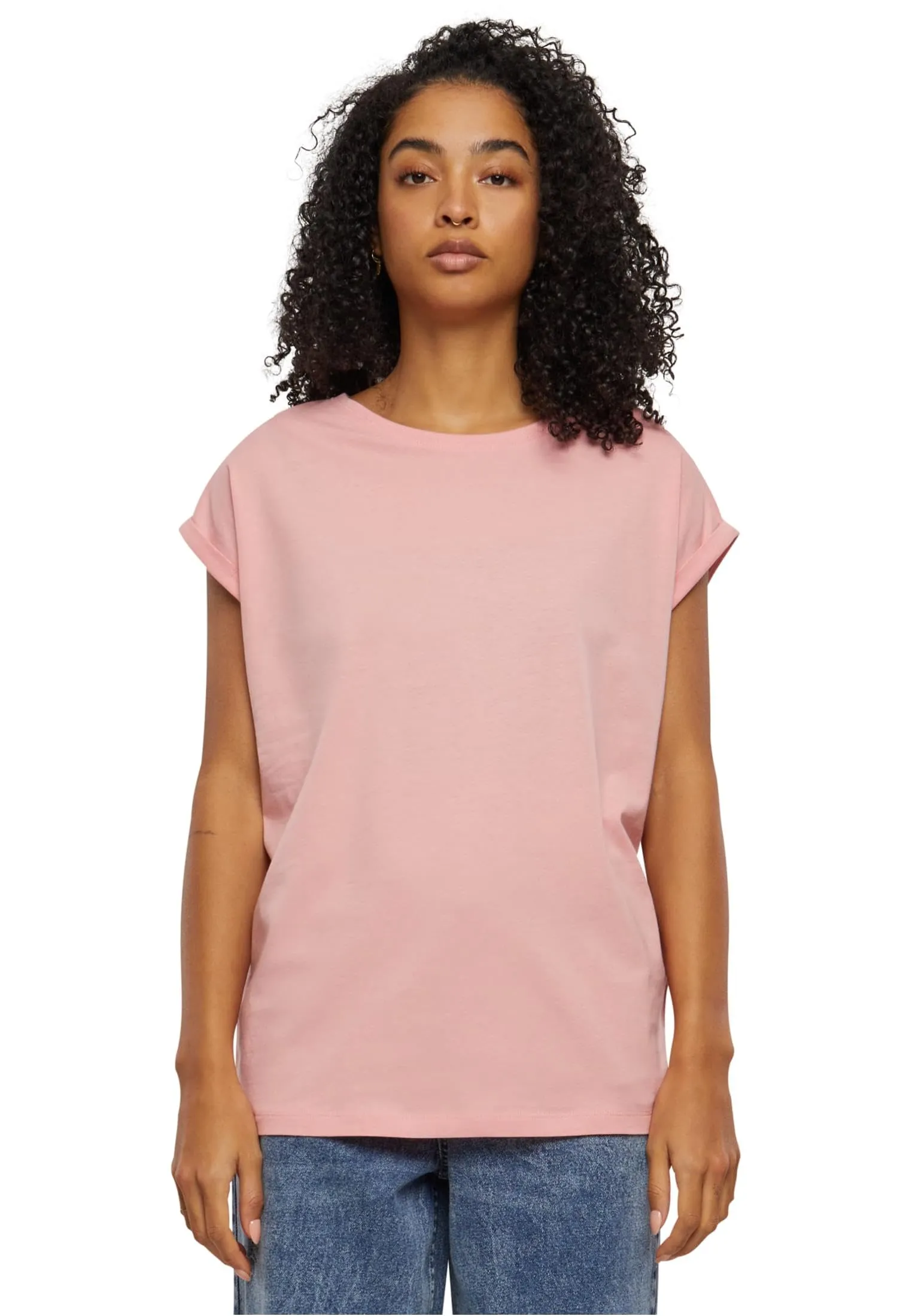 Urban Classics Ladies Extended Shoulder Tee, Rosa Limonata, S - immagine 1