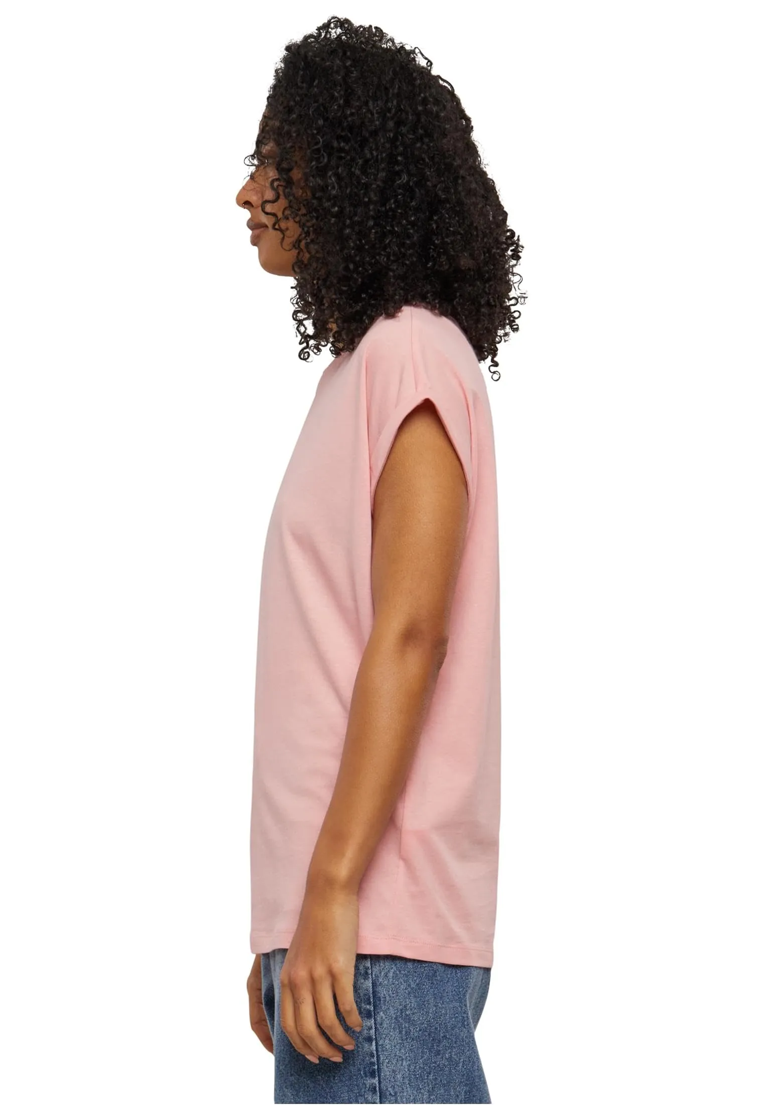 Urban Classics Ladies Extended Shoulder Tee, Rosa Limonata, S - immagine 2