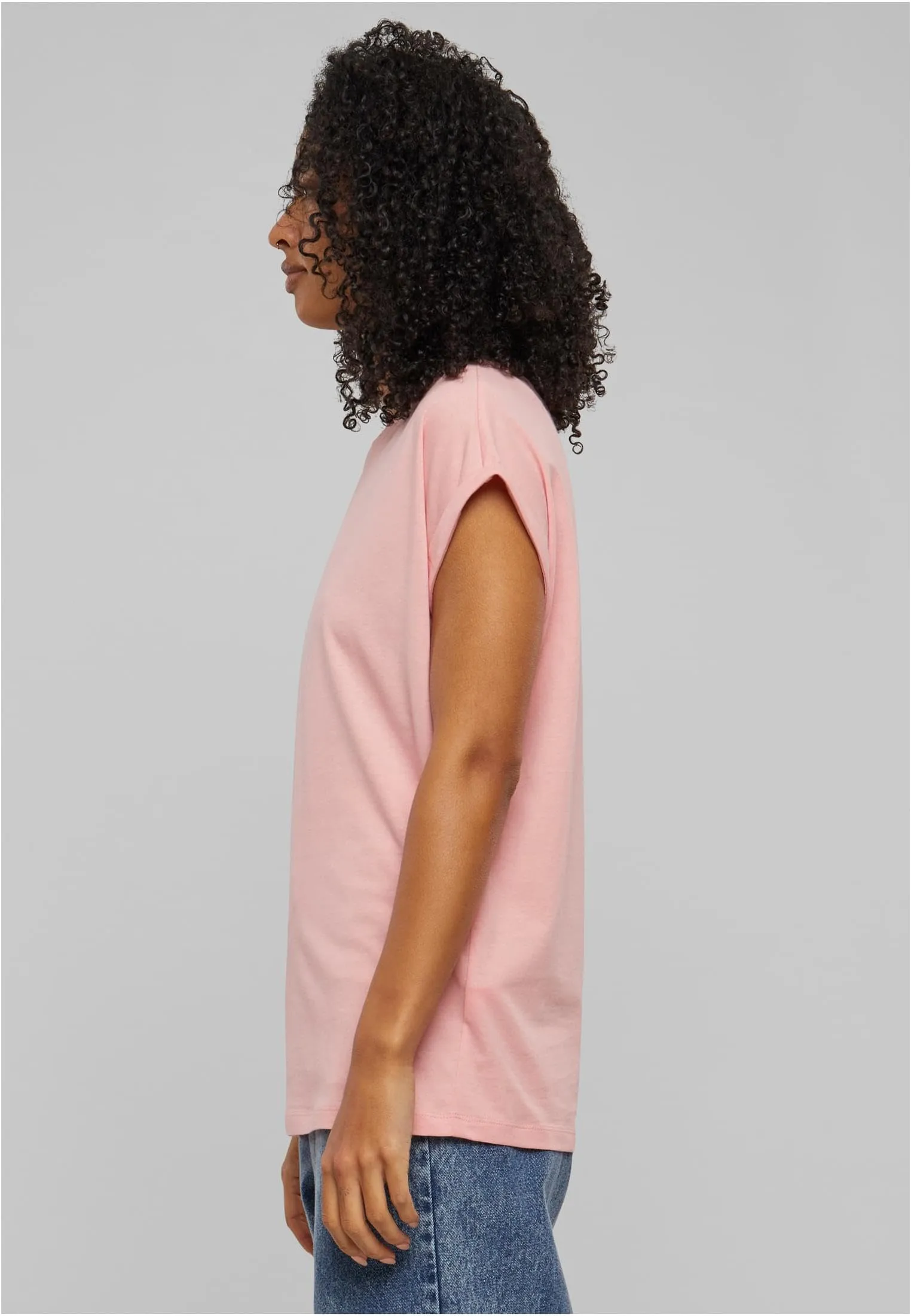 Urban Classics Ladies Extended Shoulder Tee, Rosa Limonata, S - immagine 9