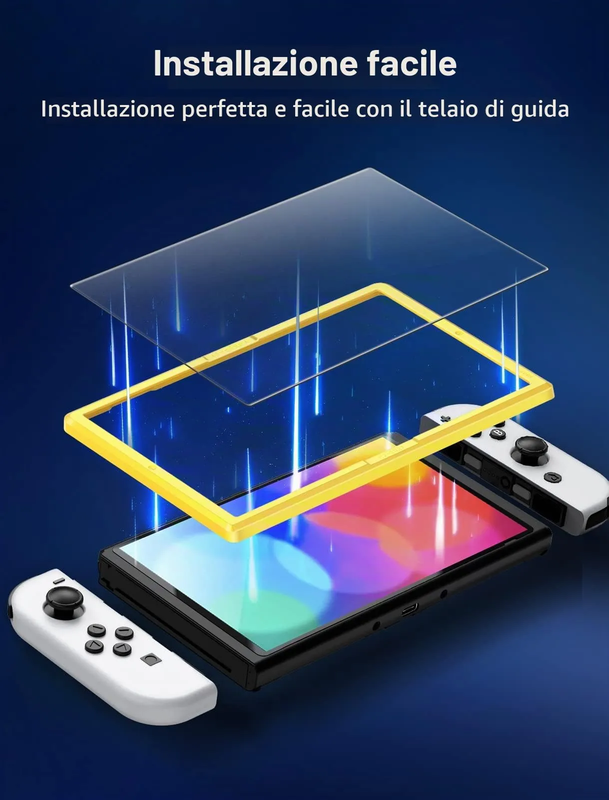 iVoler Pellicola in Vetro Temperato Opaca per Nintendo Switch OLED, Antiriflesso e Anti Graffio, 2 Pezzi - immagine 5