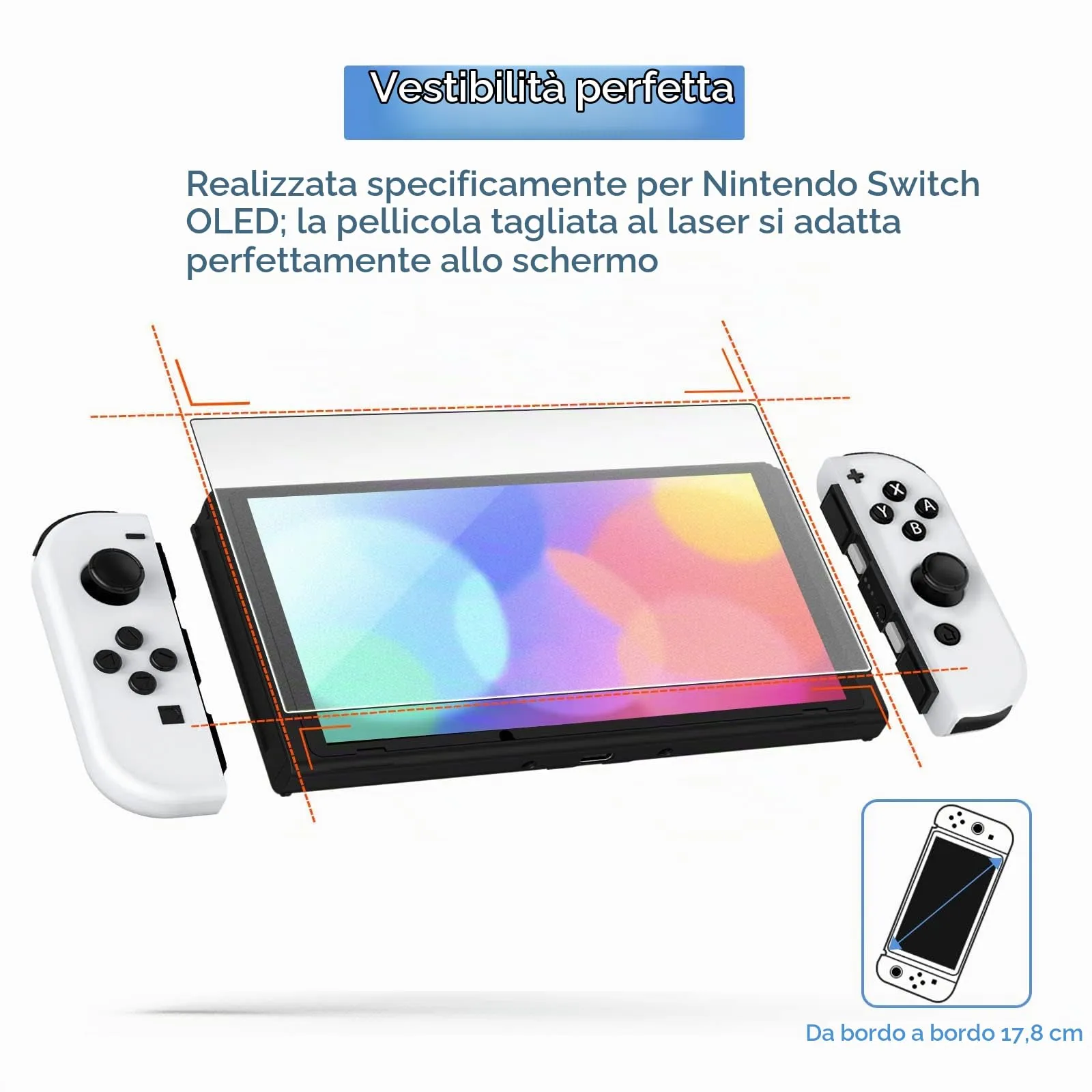 iVoler Pellicola in Vetro Temperato Opaca per Nintendo Switch OLED, Antiriflesso e Anti Graffio, 2 Pezzi - immagine 6