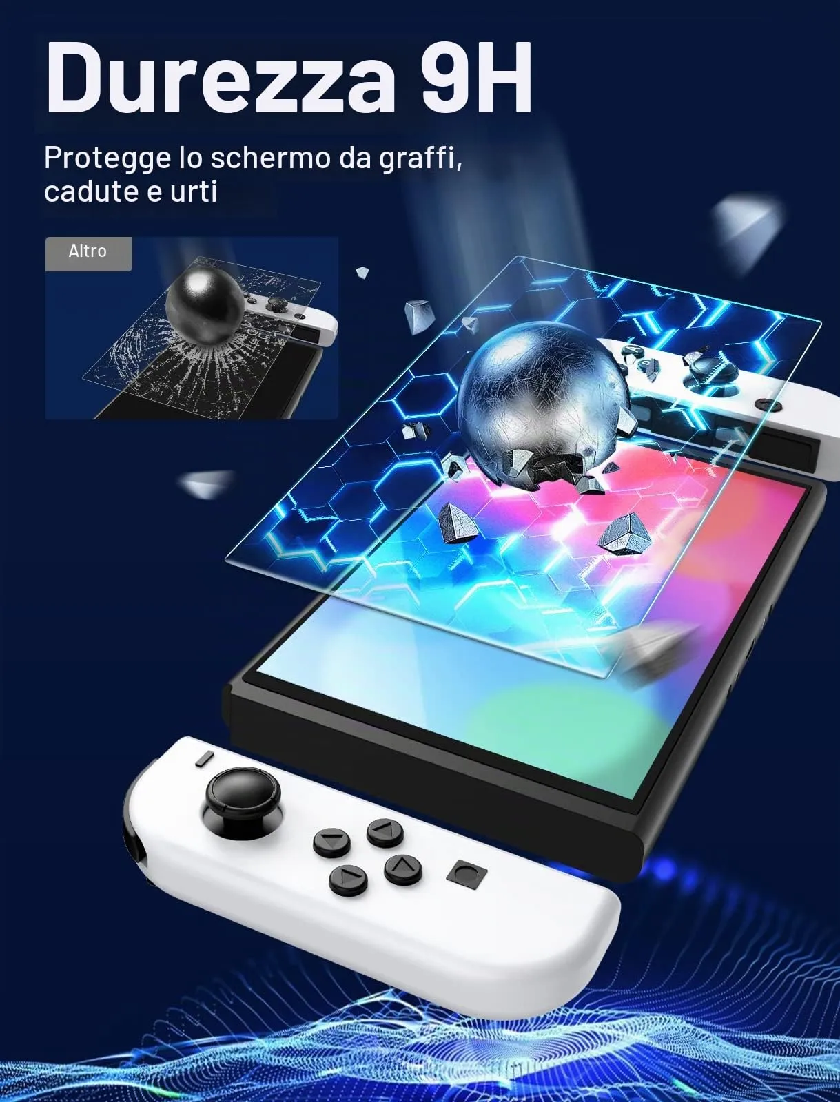 iVoler Pellicola in Vetro Temperato Opaca per Nintendo Switch OLED, Antiriflesso e Anti Graffio, 2 Pezzi - immagine 7