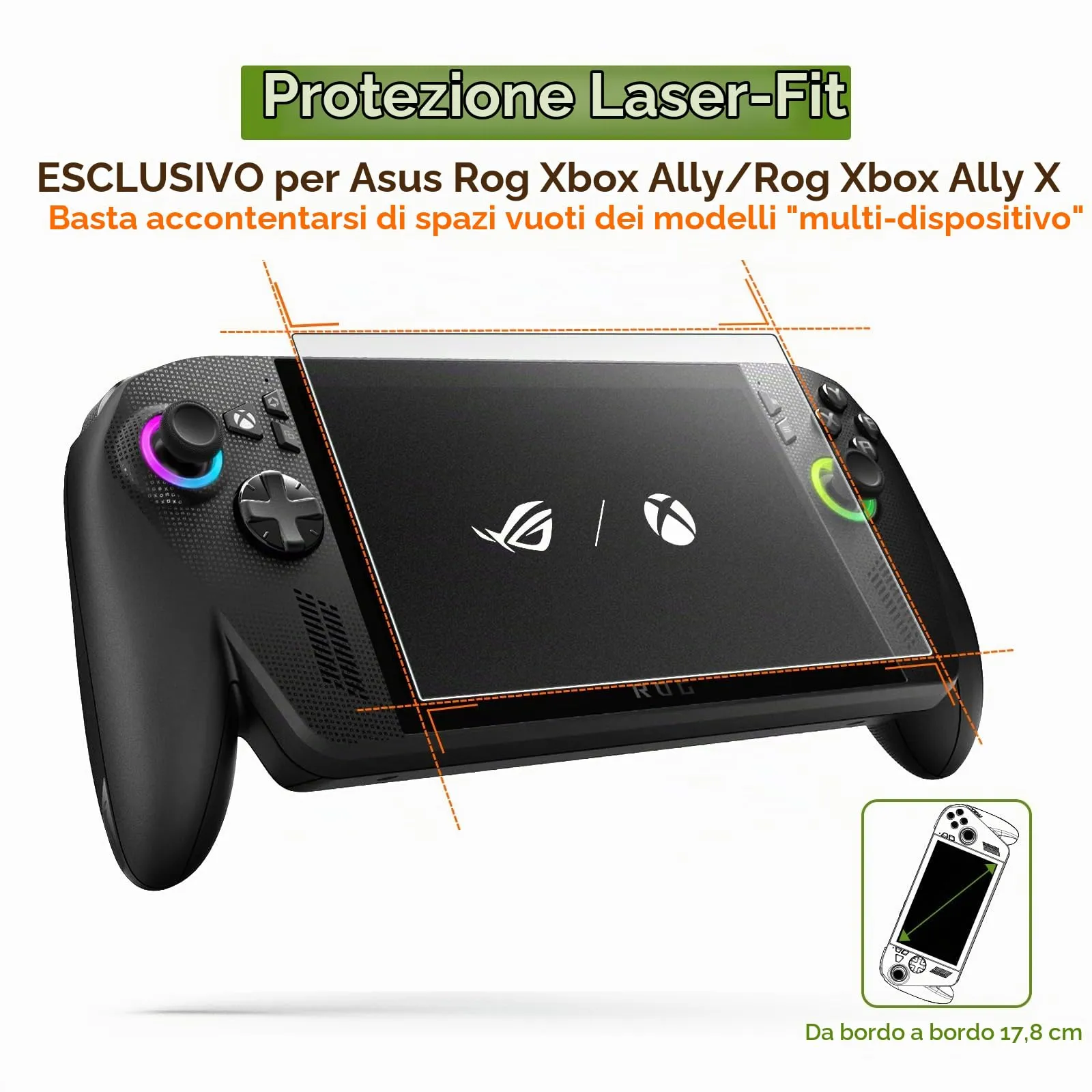 iVoler Pellicola Vetro Temperato Opaca Anti Riflesso per ROG Ally / ROG Ally X Handheld 2025, 3 Pezzi - immagine 4