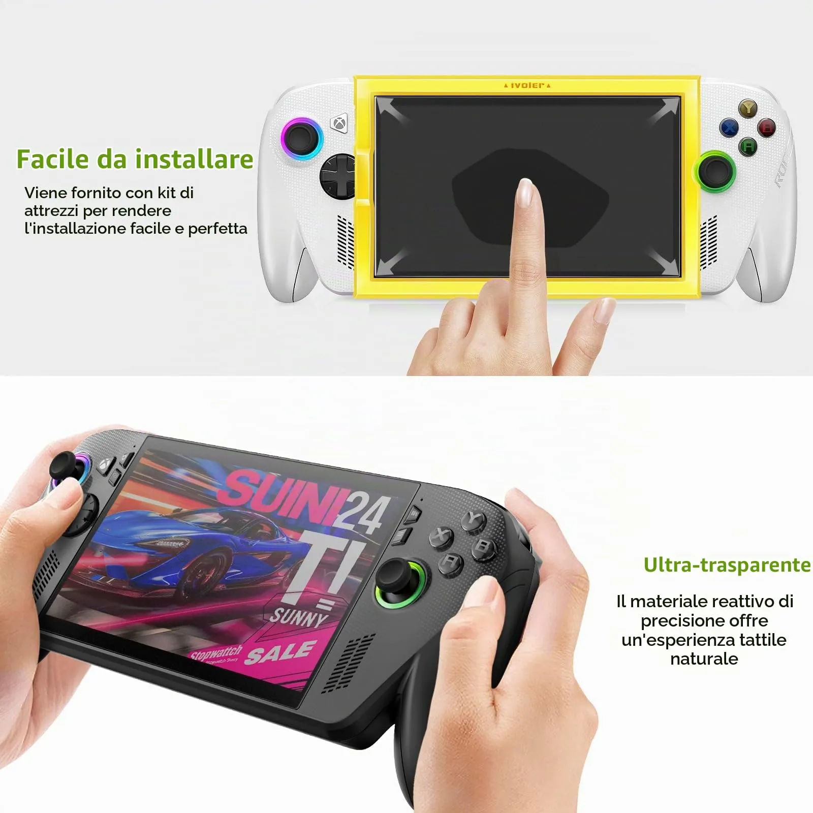 iVoler Pellicola Vetro Temperato Opaca Anti Riflesso per ROG Ally / ROG Ally X Handheld 2025, 3 Pezzi - immagine 7