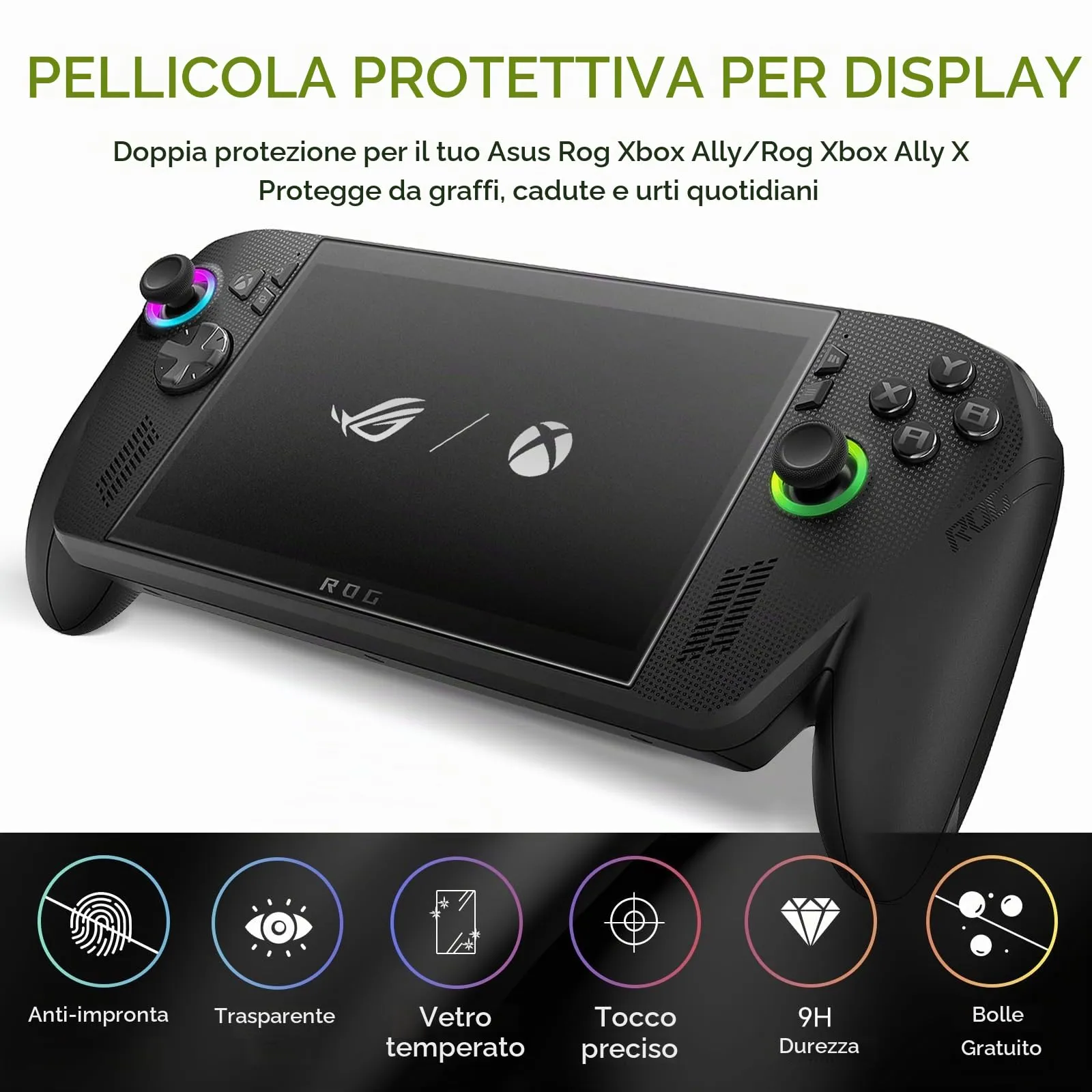 iVoler Pellicola Vetro Temperato Opaca Anti Riflesso per ROG Ally / ROG Ally X Handheld 2025, 3 Pezzi - immagine 8