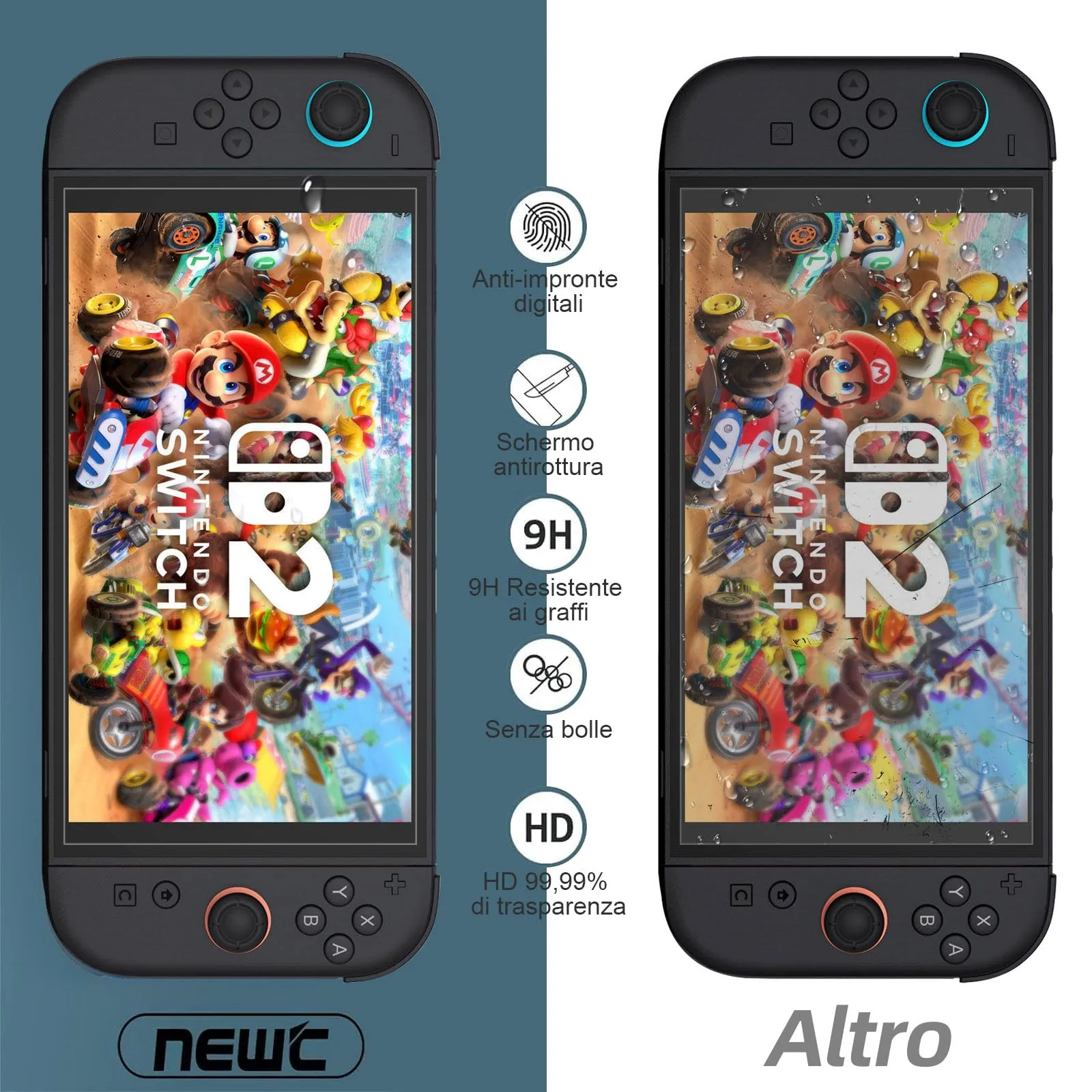 NEW'C Pellicola in Vetro Temperato per Nintendo Switch 2 - immagine 5
