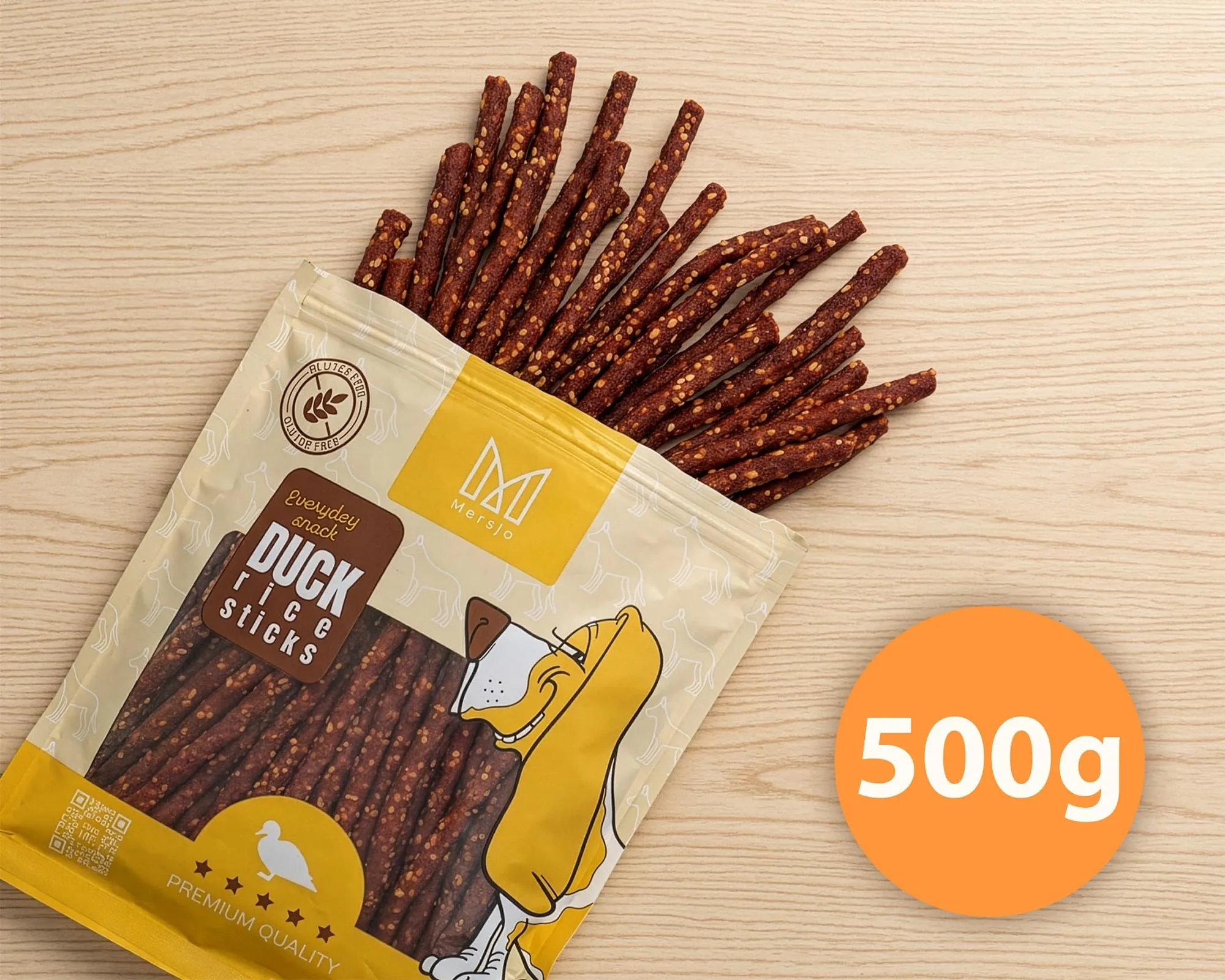 MERSJO Dolcetti per cani, Caban di Anatra, 83% Carne, Senza Cereali e Zucchero, 500 g (Confezione da 2) - immagine 4