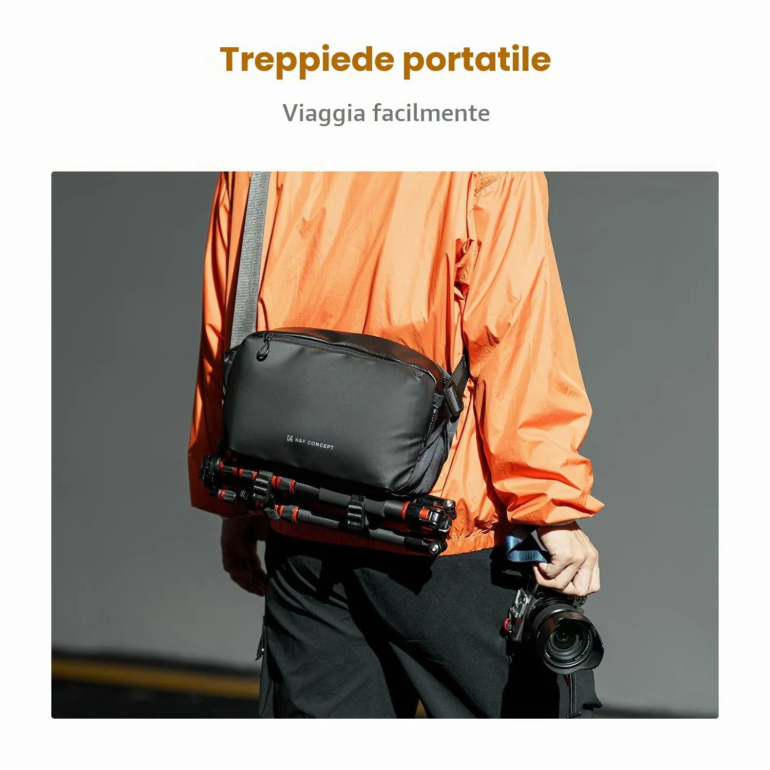 K&F Concept Borsa Foto Tracolla Impermeabile Antiurto 24cm Verde - immagine 4