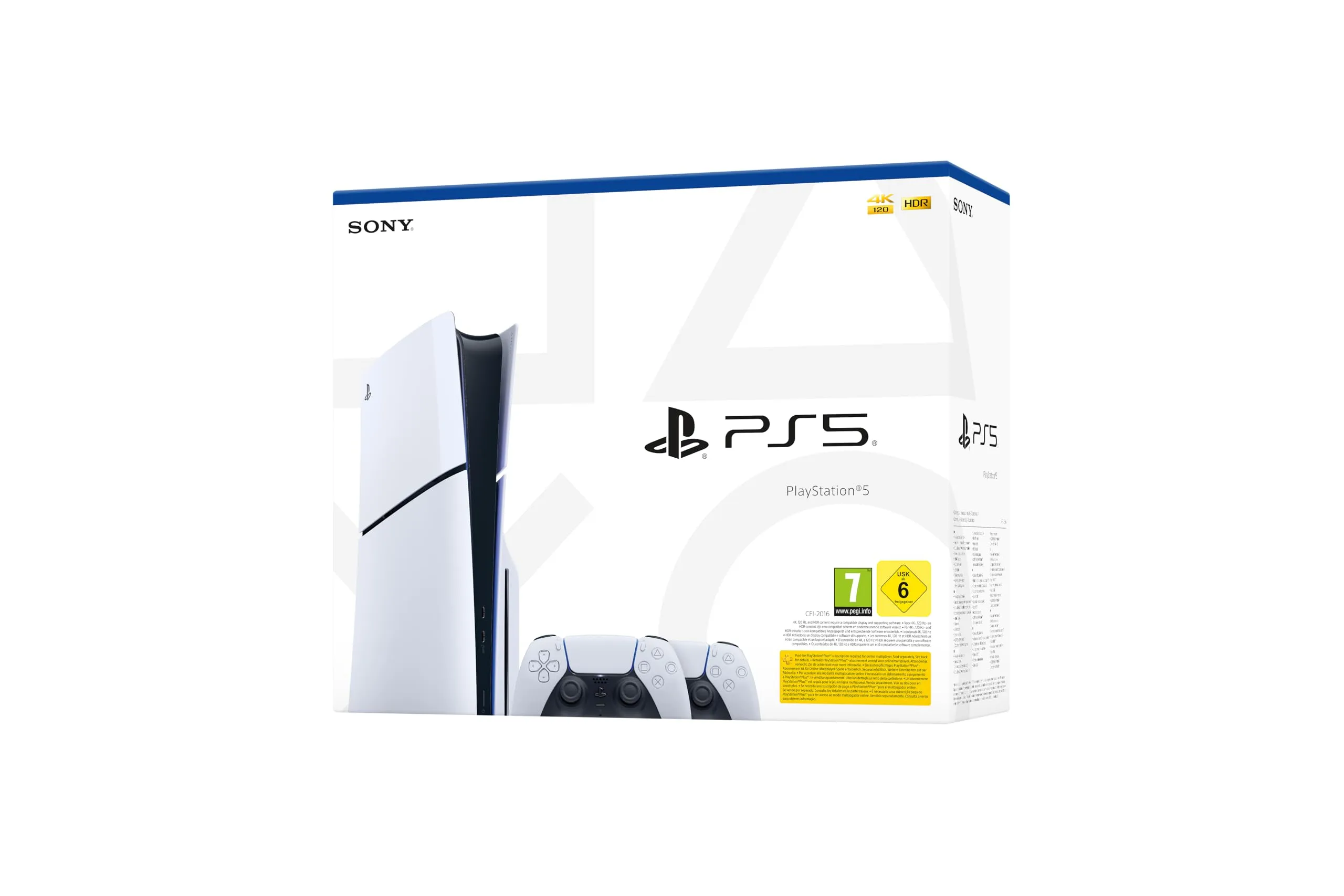 PlayStation 5 Slim Console with 2 DualSense Wireless Controllers - White - immagine 3