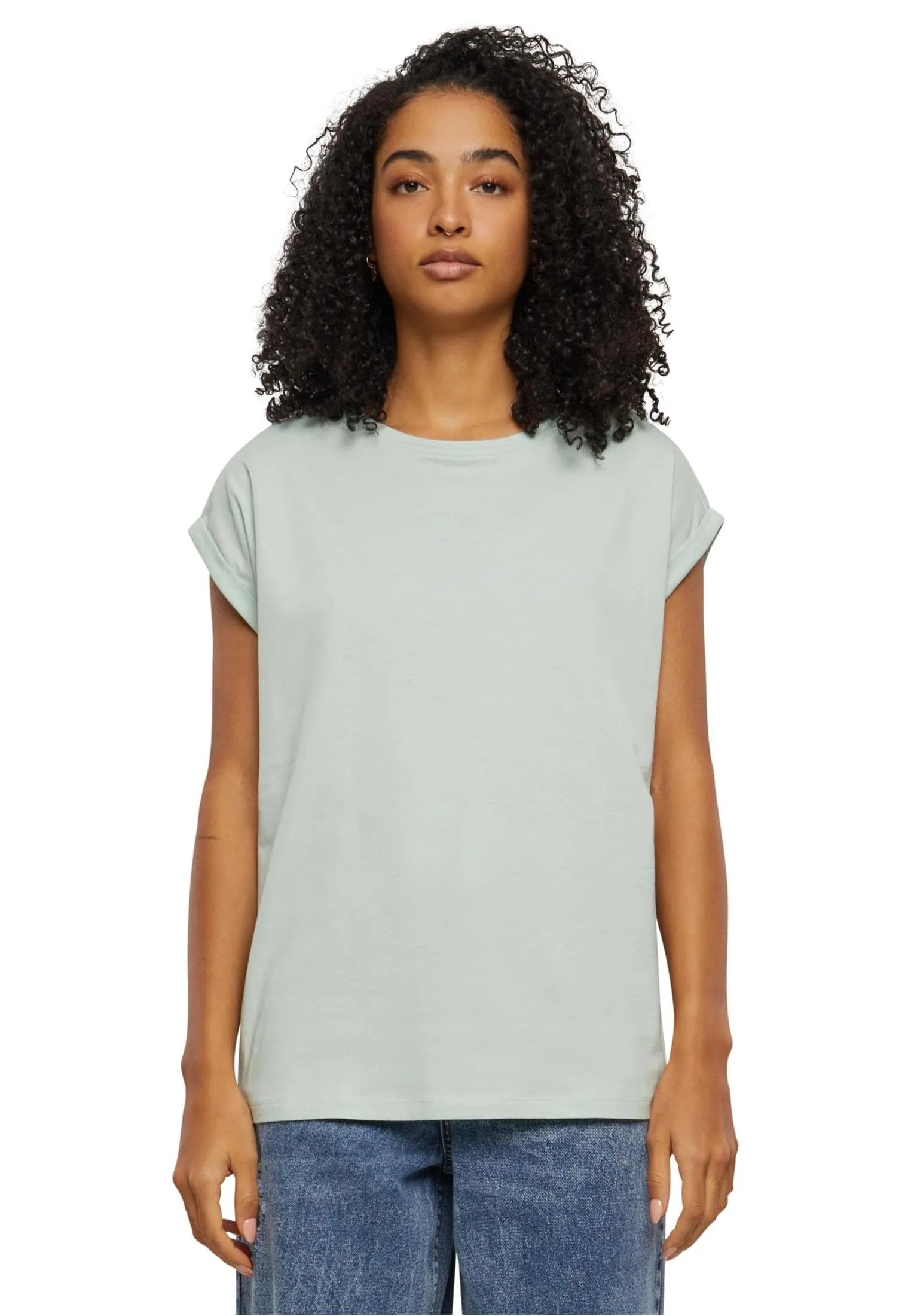Urban Classics Ladies Extended Shoulder Tee - Menta, XXL - immagine 2