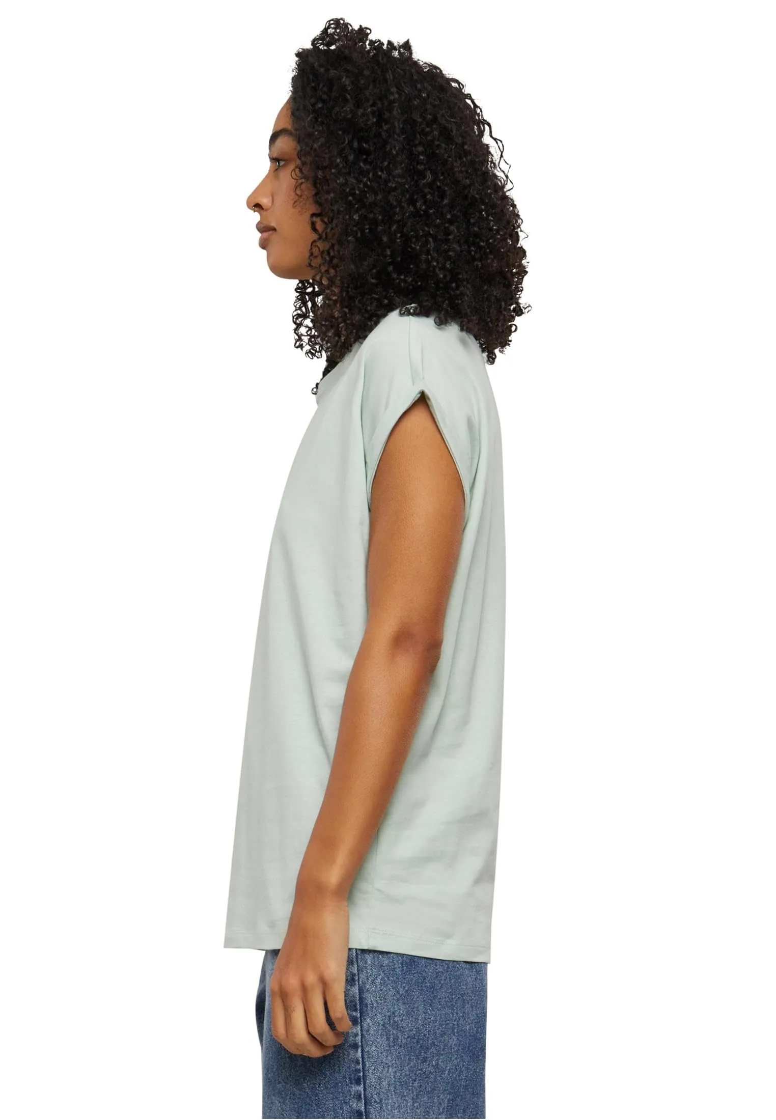 Urban Classics Ladies Extended Shoulder Tee - Menta, XXL - immagine 3