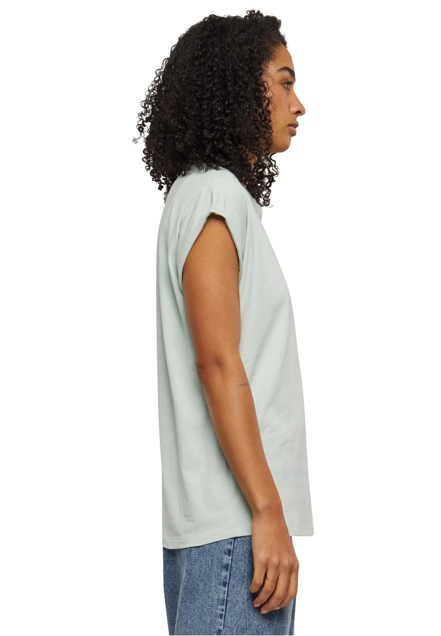 Urban Classics Ladies Extended Shoulder Tee - Menta, XXL - immagine 5