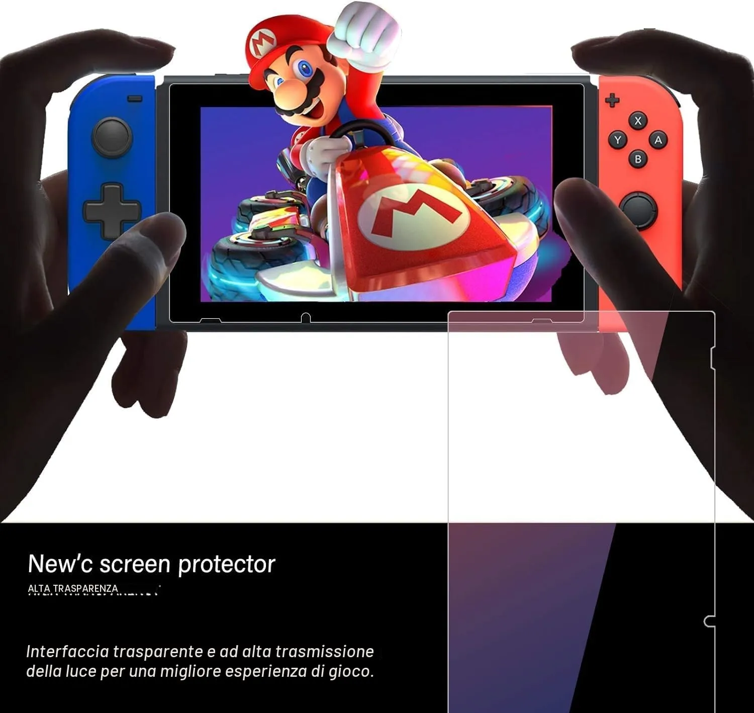 NEW'C Pellicola in Vetro Temperato per Nintendo Switch - immagine 7