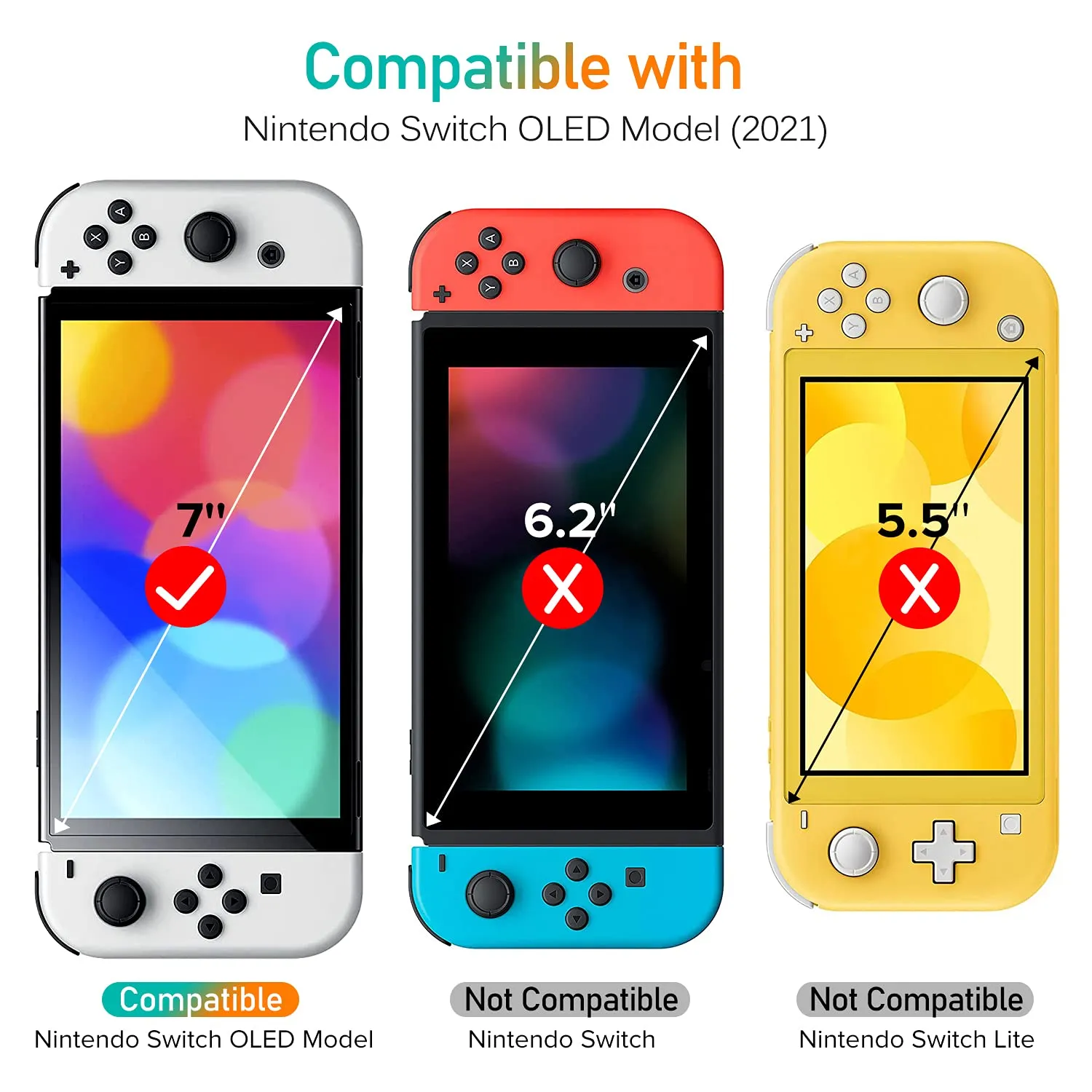 iVoler Vetro Temperato per Nintendo Switch OLED 7 Pollici Modello 2021, Set di 4 Pellicole Protettive 9H - immagine 2