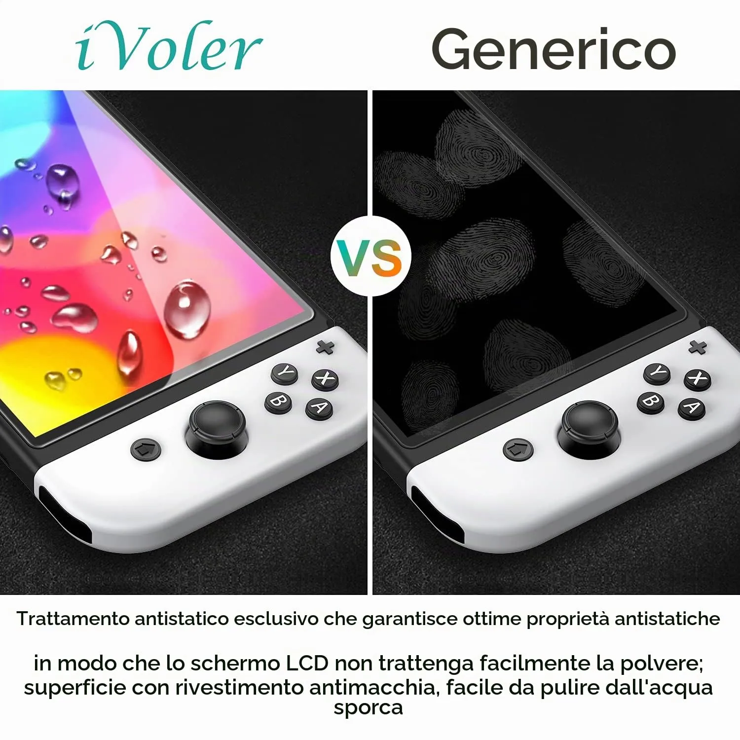 iVoler Vetro Temperato per Nintendo Switch OLED 7 Pollici Modello 2021, Set di 4 Pellicole Protettive 9H - immagine 9