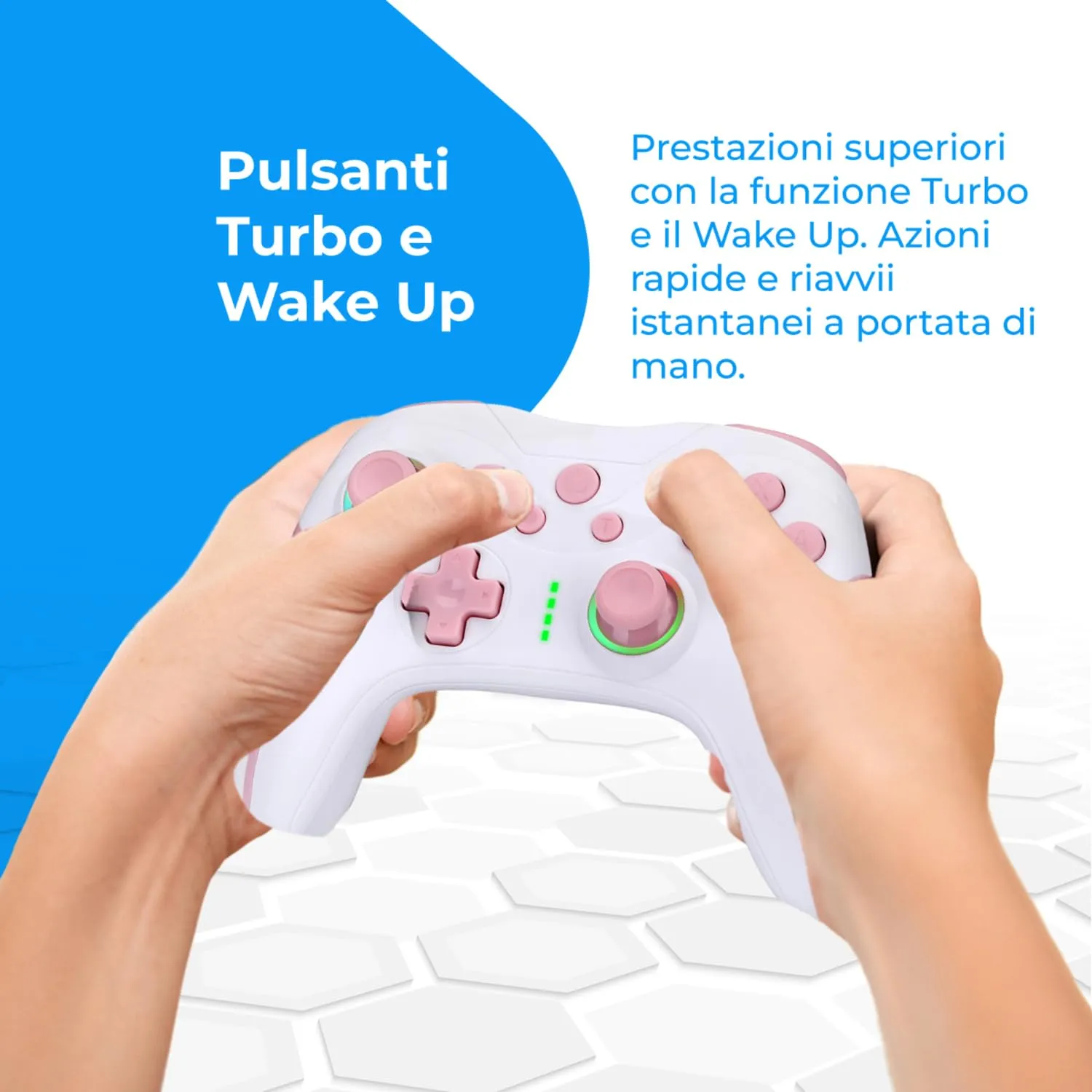 NK Telecomando Switch Wireless per Switch, OLED, Lite e Pro - Bianco e Rosa - immagine 6