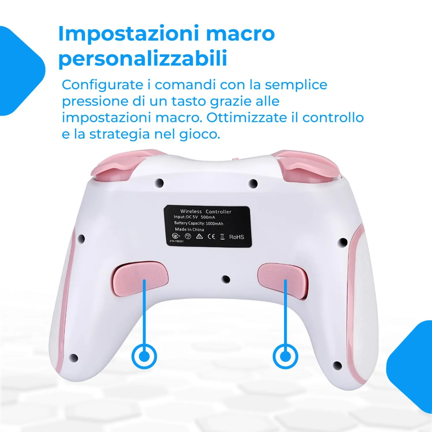 NK Telecomando Switch Wireless per Switch, OLED, Lite e Pro - Bianco e Rosa - immagine 8