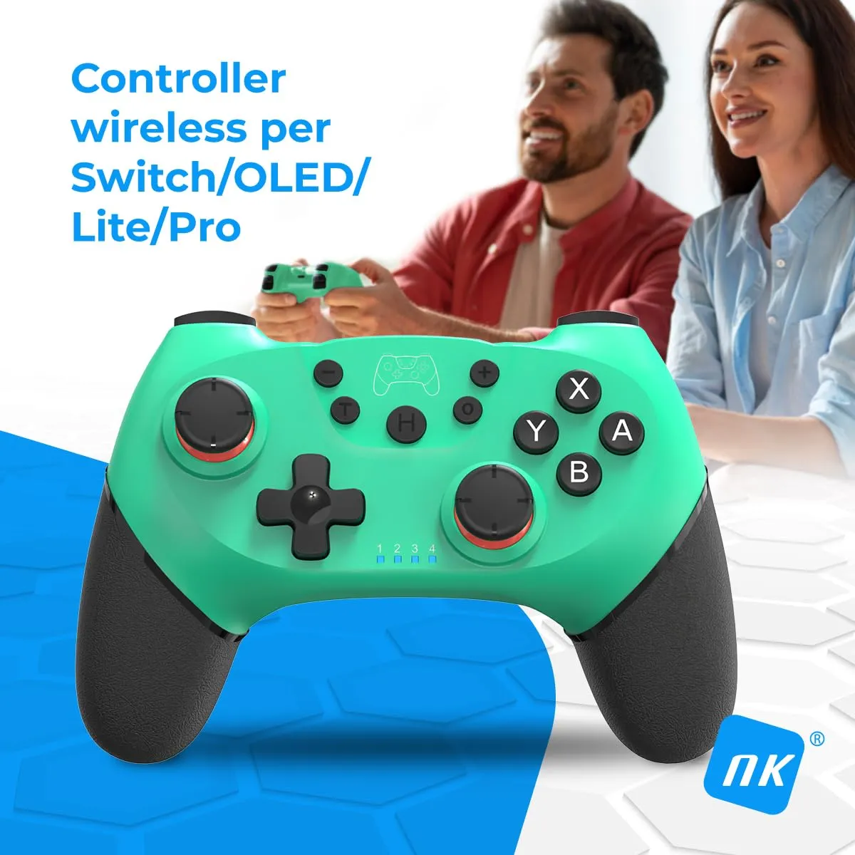 NK Telecomando Switch Wireless per Switch, Switch Lite, OLED e PC - Blu - immagine 2
