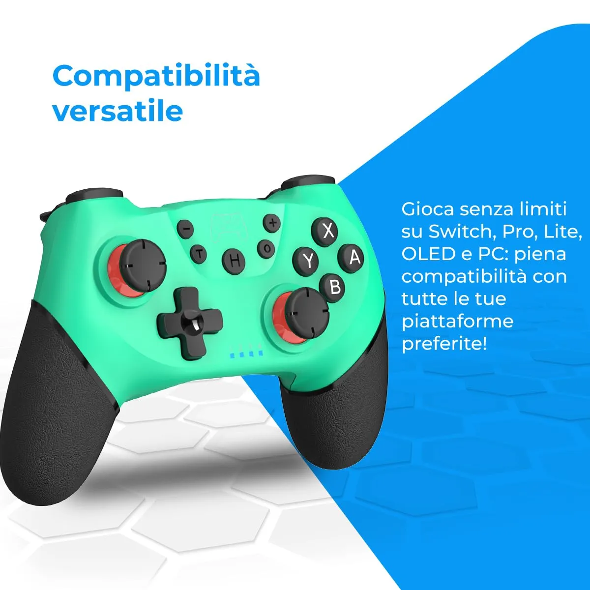 NK Telecomando Switch Wireless per Switch, Switch Lite, OLED e PC - Blu - immagine 4