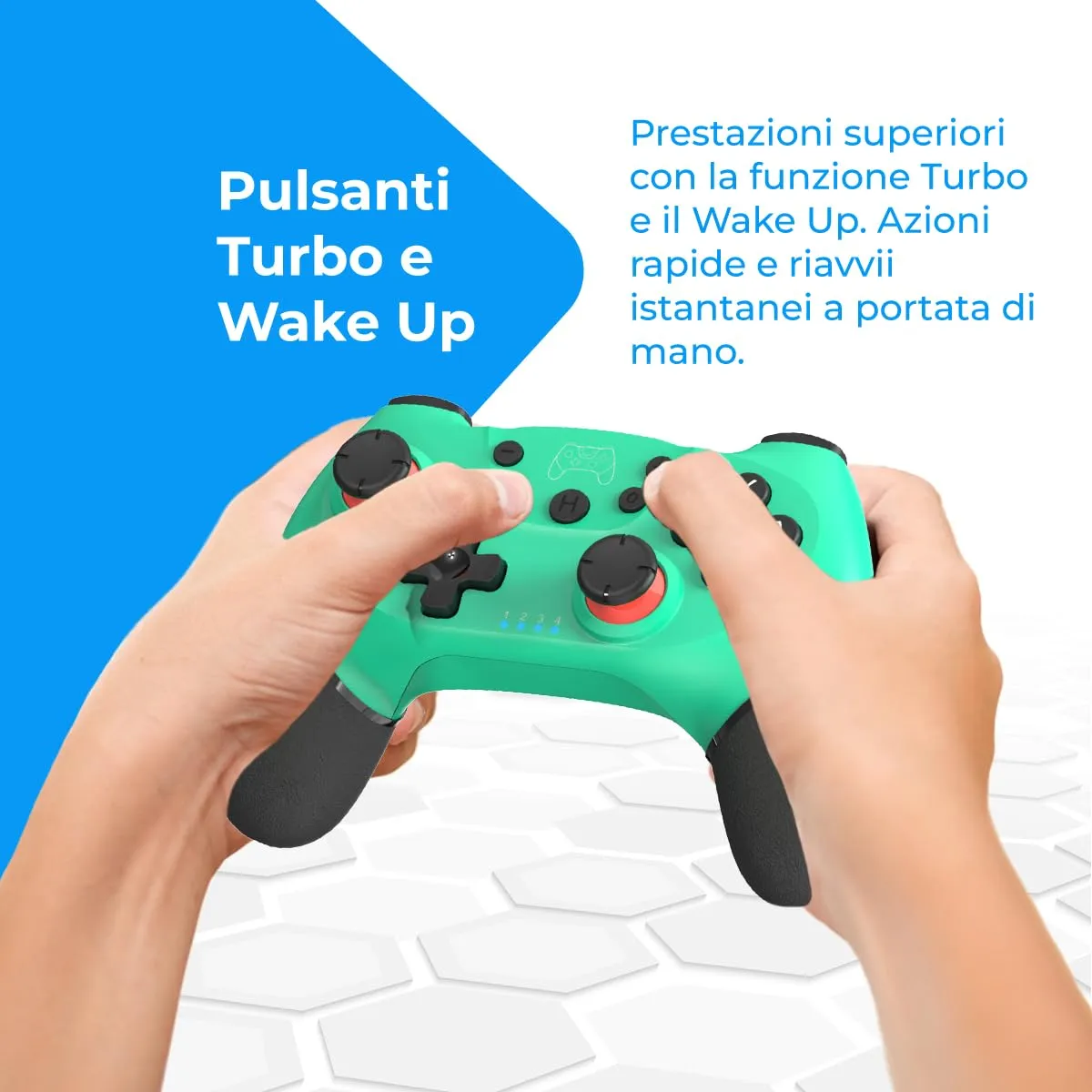 NK Telecomando Switch Wireless per Switch, Switch Lite, OLED e PC - Blu - immagine 6